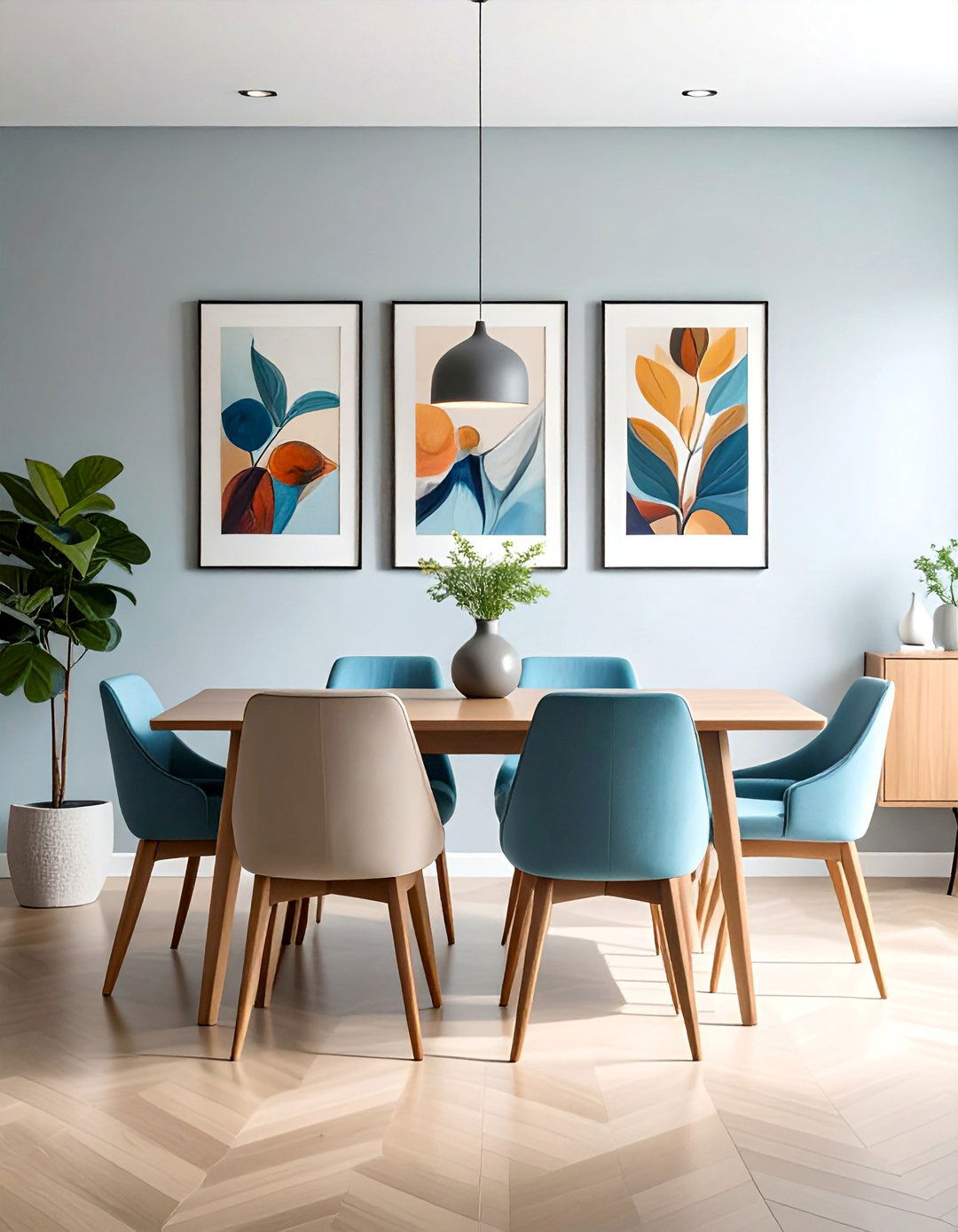 Gallery Walls with Coordinated Seating - 40 Luxurious Dining Room Ideas for Elegant Entertaining