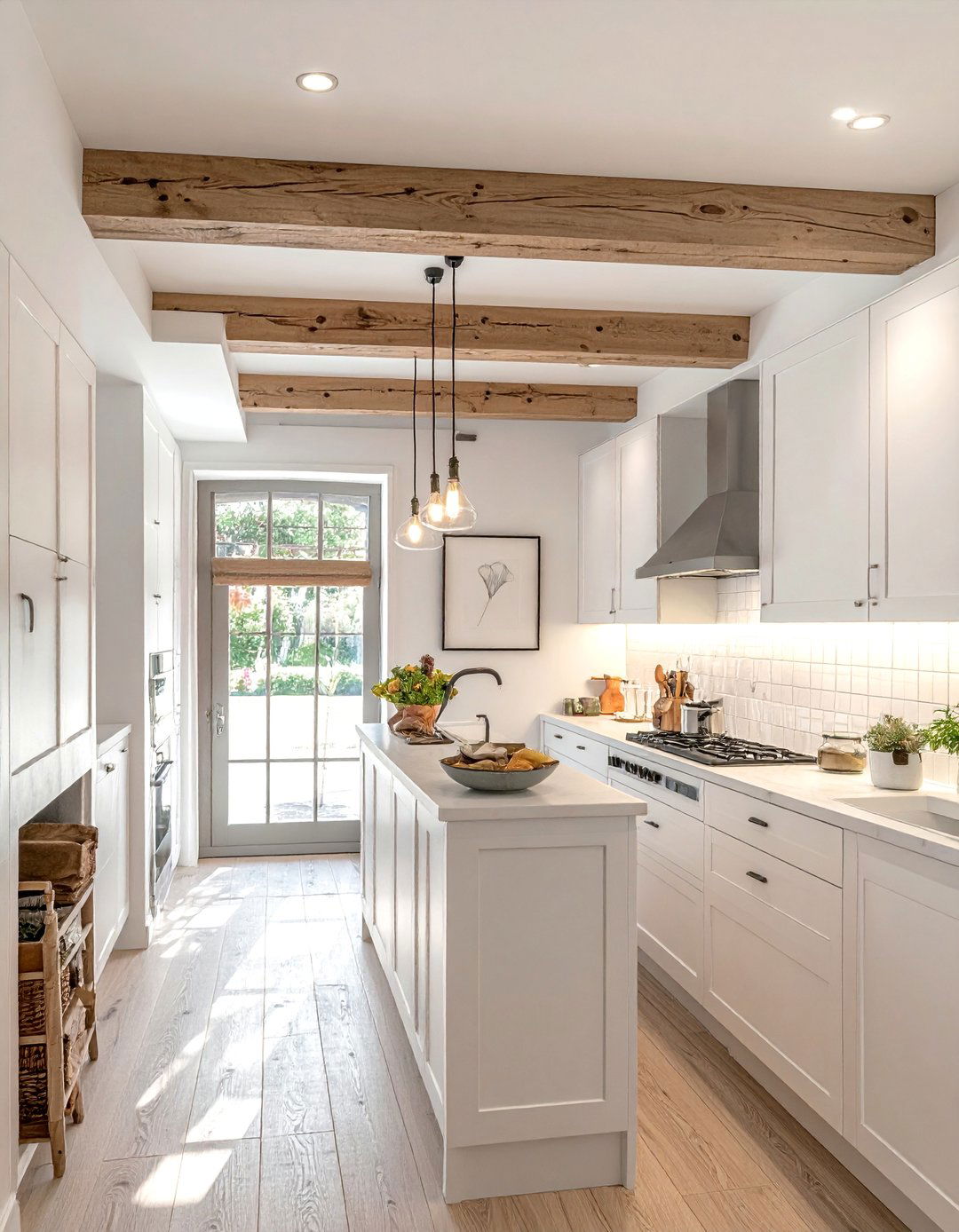 Galley Kitchen with Exposed Ceiling Beams - 40 Galley Kitchen Ideas to Maximize Your Space