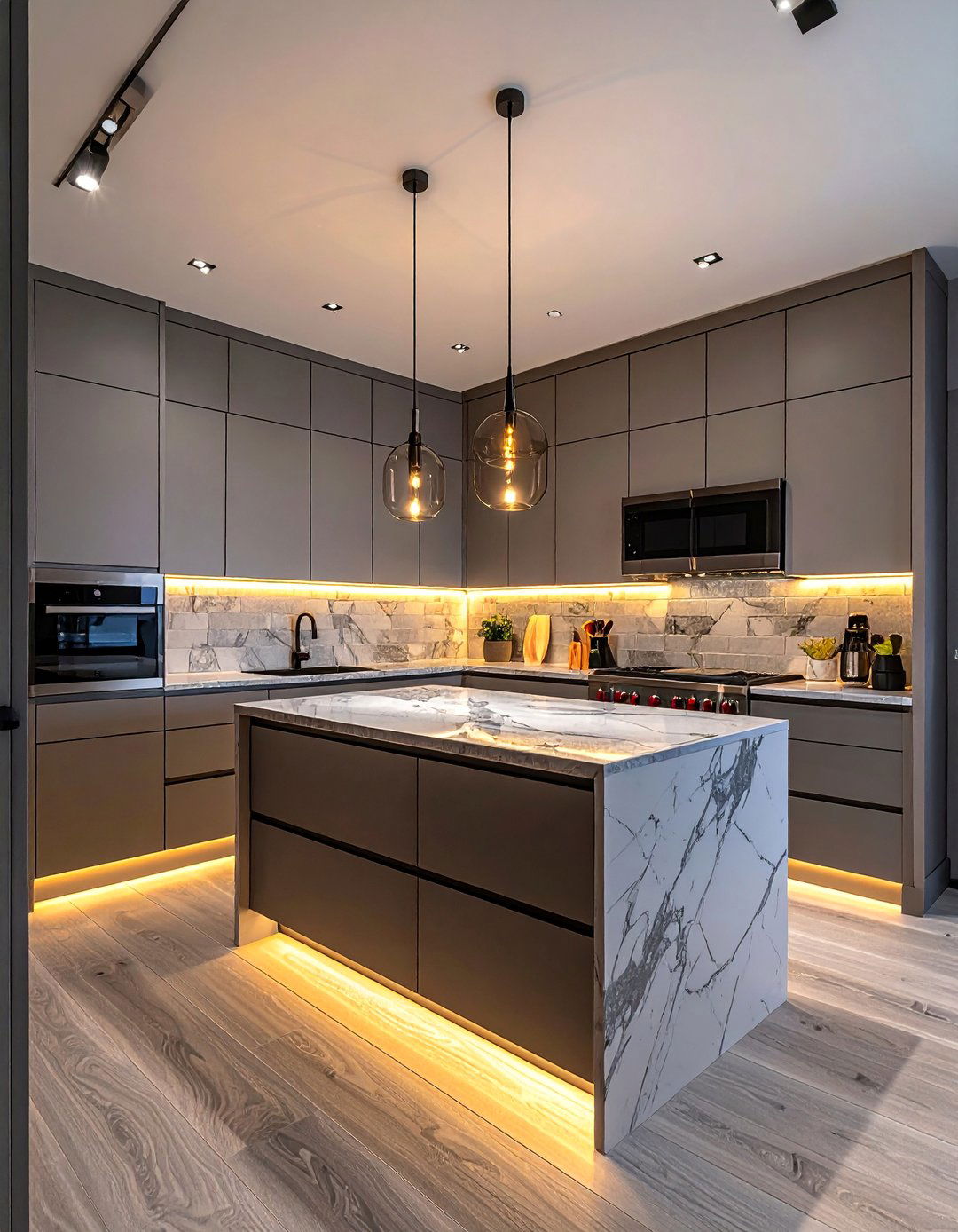 Galley Kitchen with Strategic Under Cabinet Lighting - 40 Galley Kitchen Ideas to Maximize Your Space