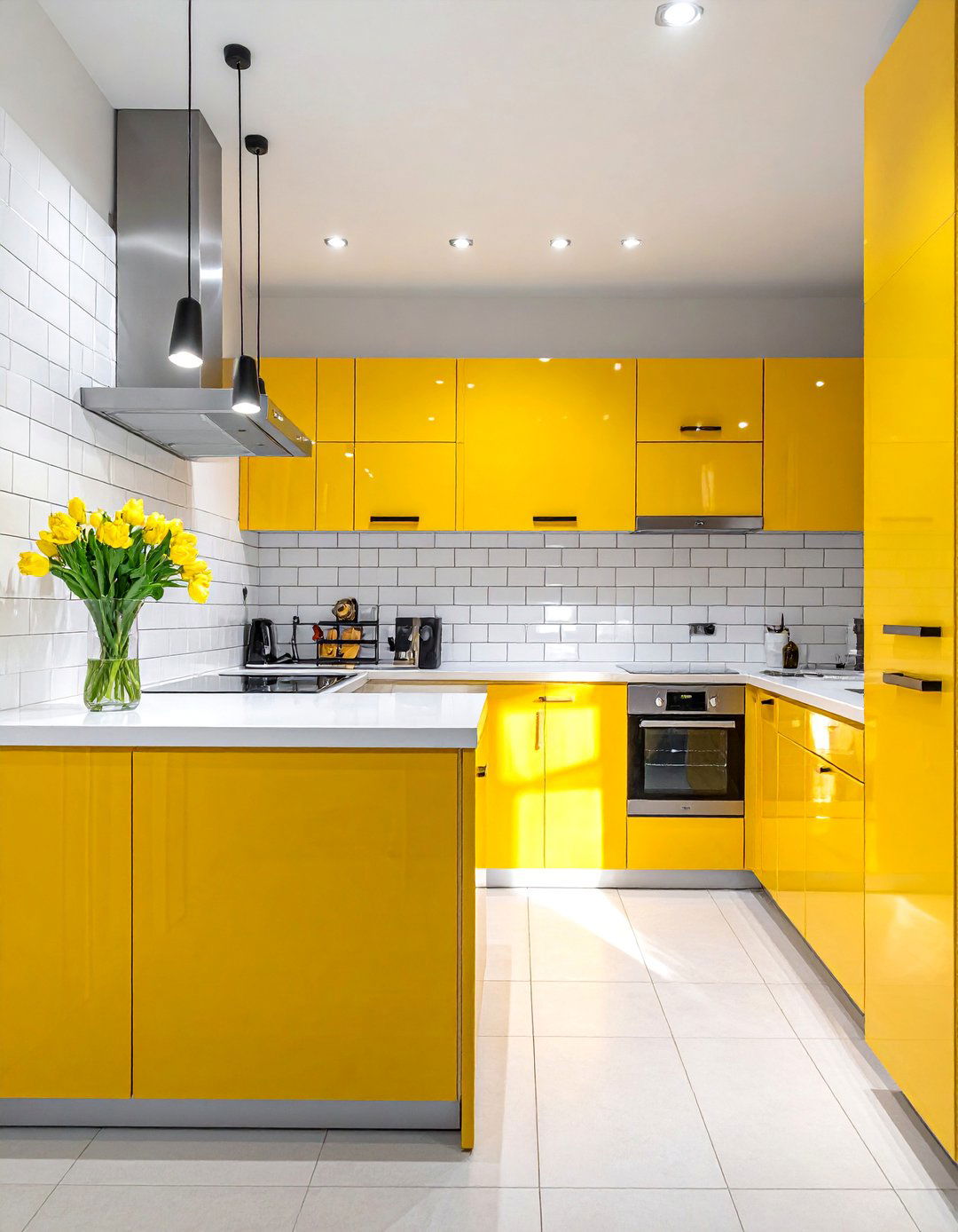 Galley Kitchen with Vertical Subway Tile Backsplash - 40 Galley Kitchen Ideas to Maximize Your Space