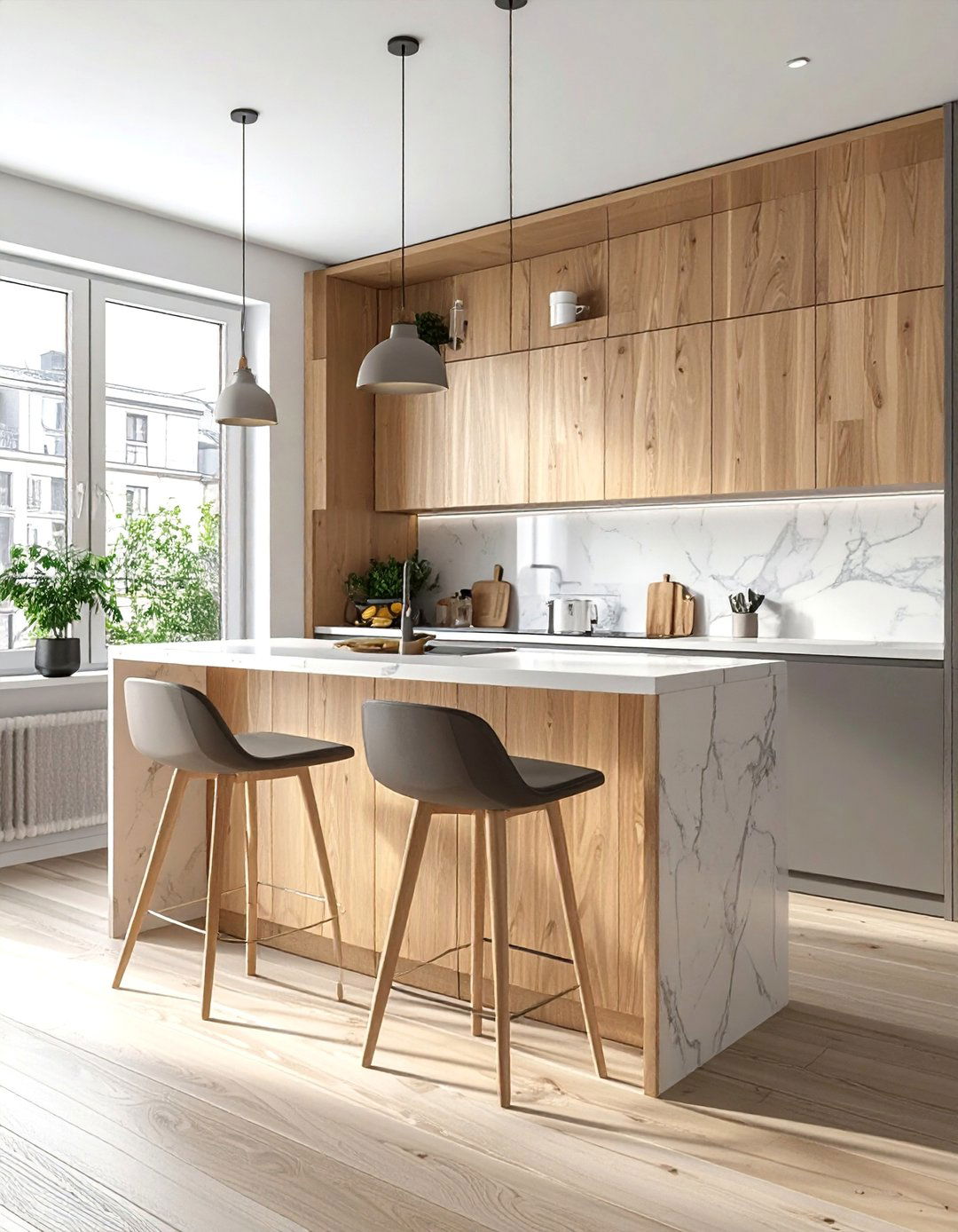 Galley Kitchen with a Fold Down Breakfast Bar - 40 Galley Kitchen Ideas to Maximize Your Space