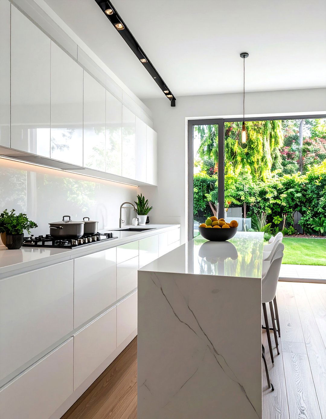 Galley Kitchen with a Large Window at the End - 40 Galley Kitchen Ideas to Maximize Your Space