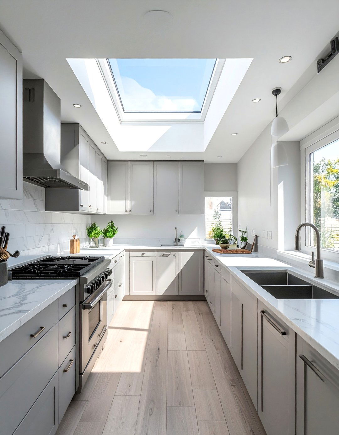 Galley Kitchen with a Skylight - 40 Galley Kitchen Ideas to Maximize Your Space