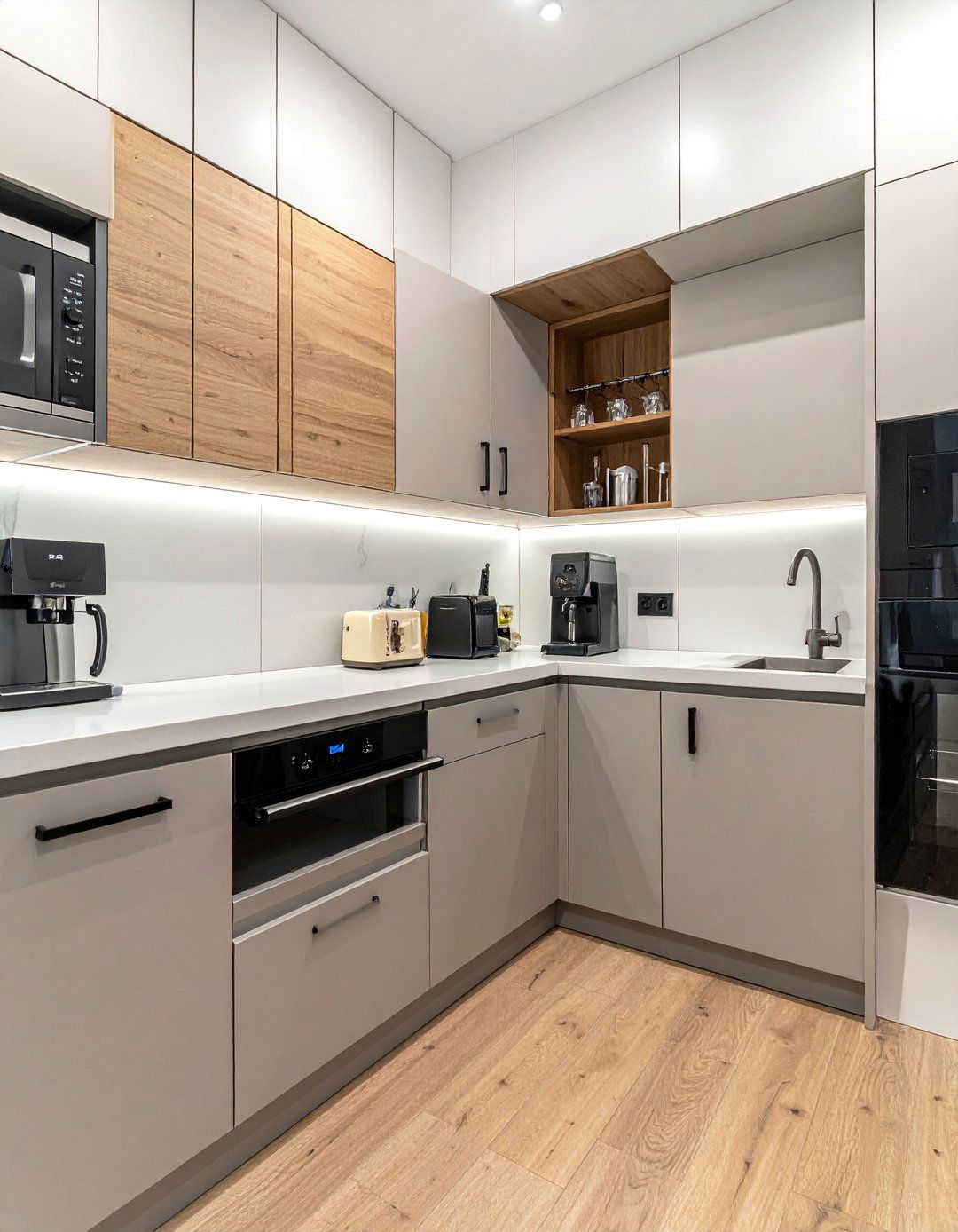 Galley Kitchen with an Appliance Garage - 40 Galley Kitchen Ideas to Maximize Your Space