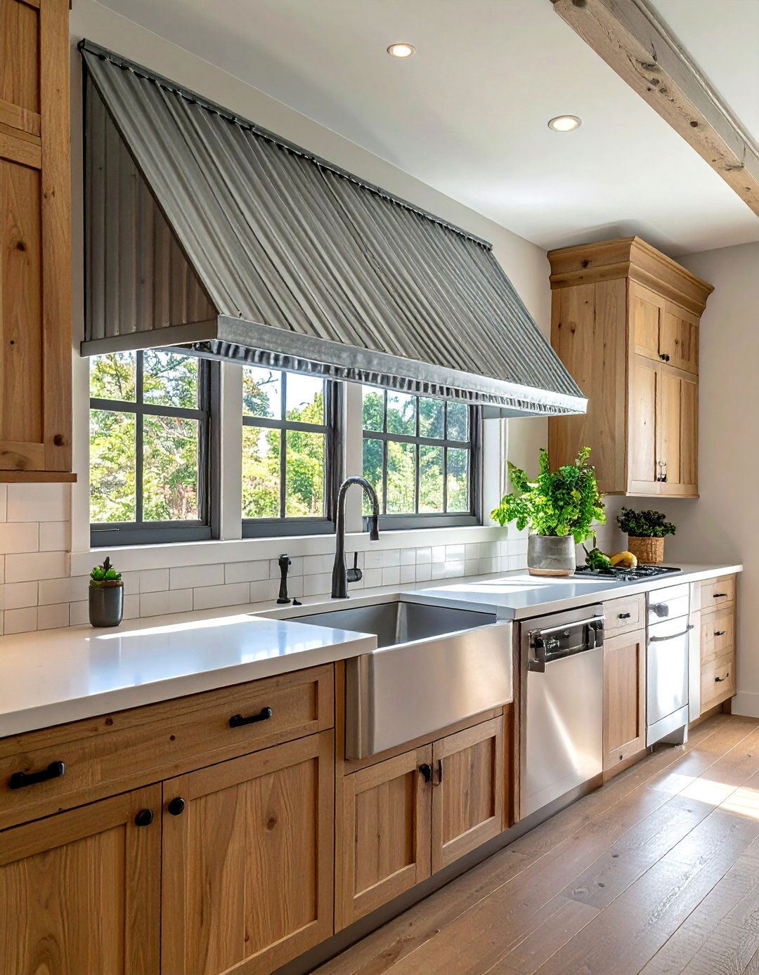 Galvanized Metal Farmhouse Window Cornice - 40 Farmhouse Window Treatment Ideas for a Cozy Home