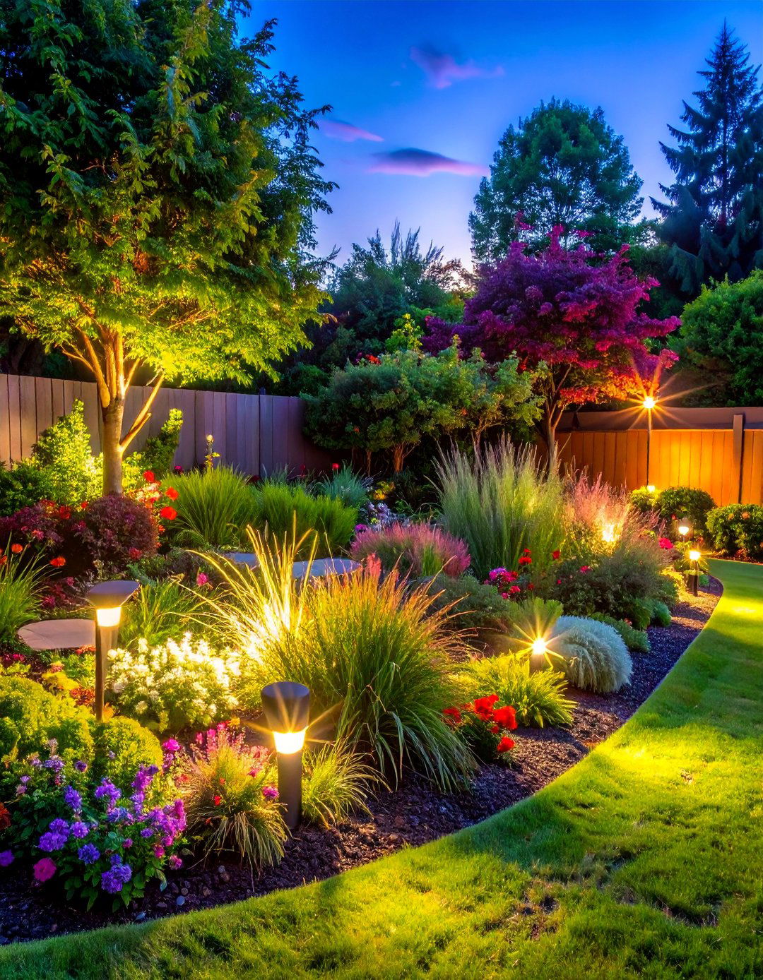 Garden Bed Spotlighting - 40 Backyard Lighting Ideas to Illuminate Your Space