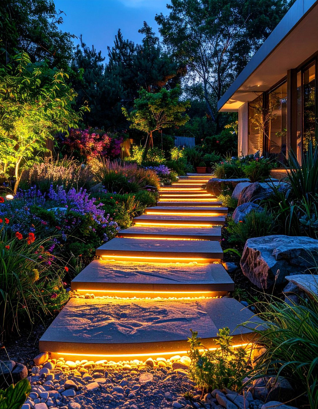 Garden Path Stepping Stones - 40 Garden Lighting Ideas to Illuminate Your Outdoor Space