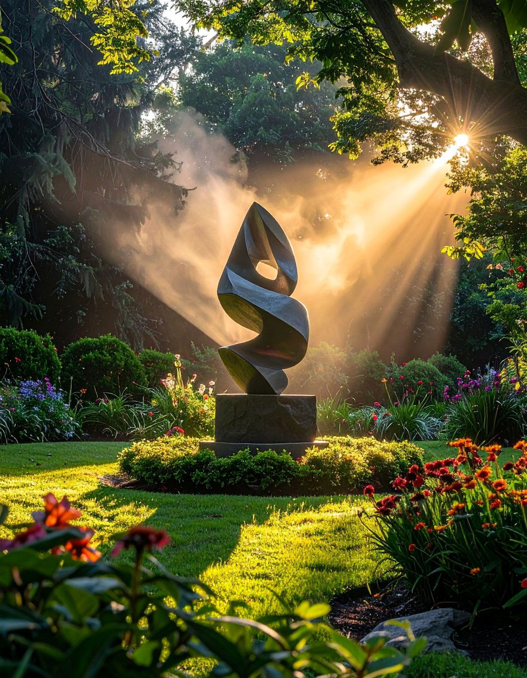 Garden Sculpture Highlighting - 40 Garden Lighting Ideas to Illuminate Your Outdoor Space