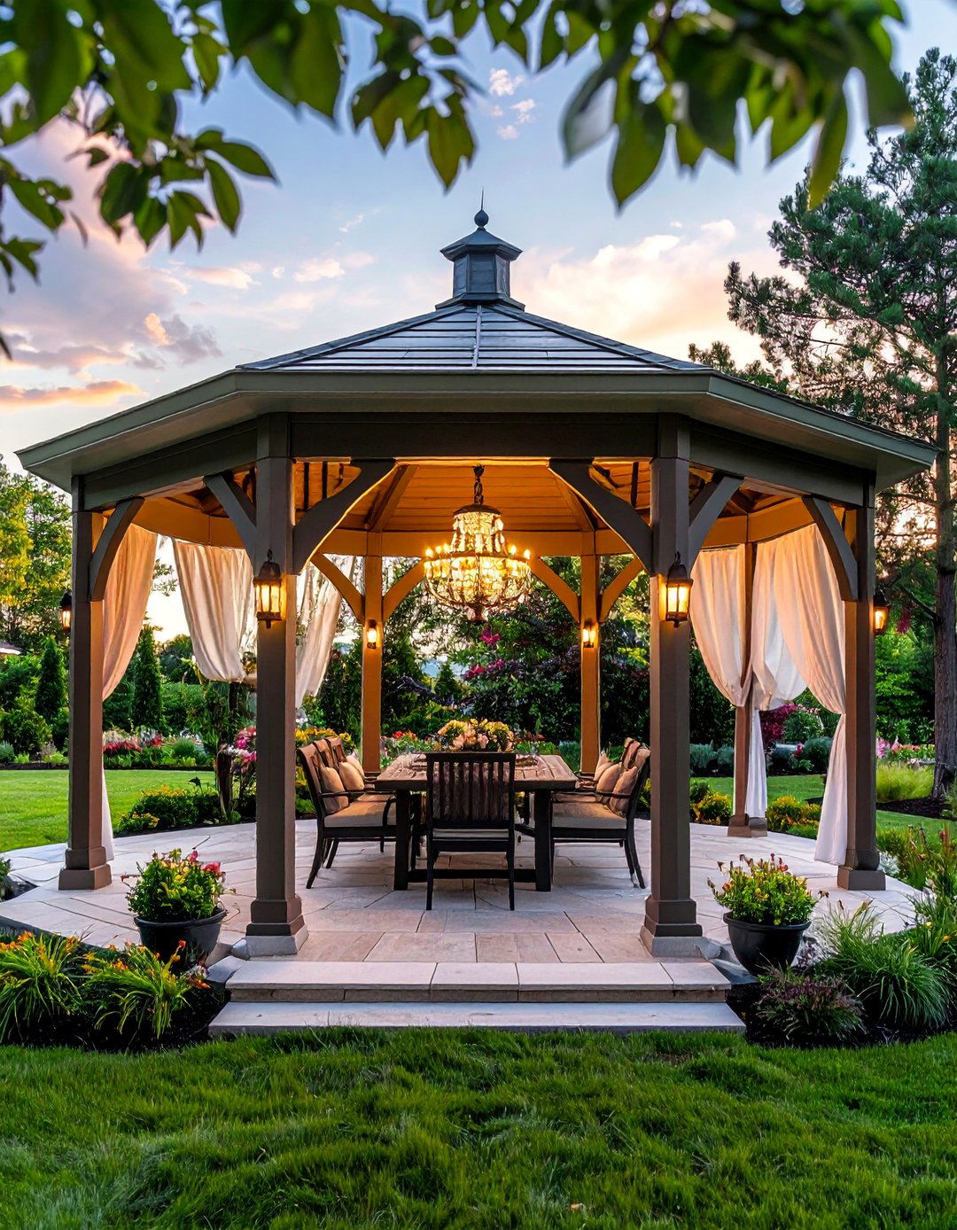 Gazebo Chandelier Lighting - 40 Garden Lighting Ideas to Illuminate Your Outdoor Space