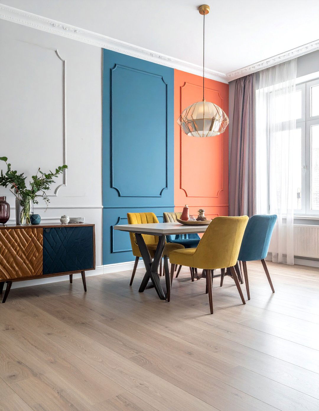 Geometric Picture Frame Molding - 25 Dining Room Wall Paneling Ideas to Elevate Your Space