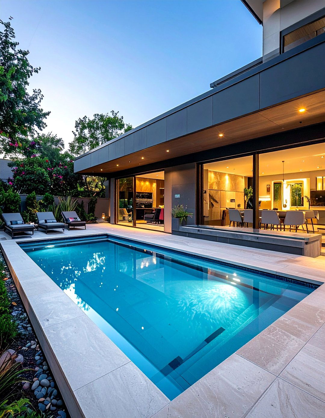 Geometric Pool with Integrated Spa - 30 Luxury Swimming Pool Design Ideas for Your Backyard