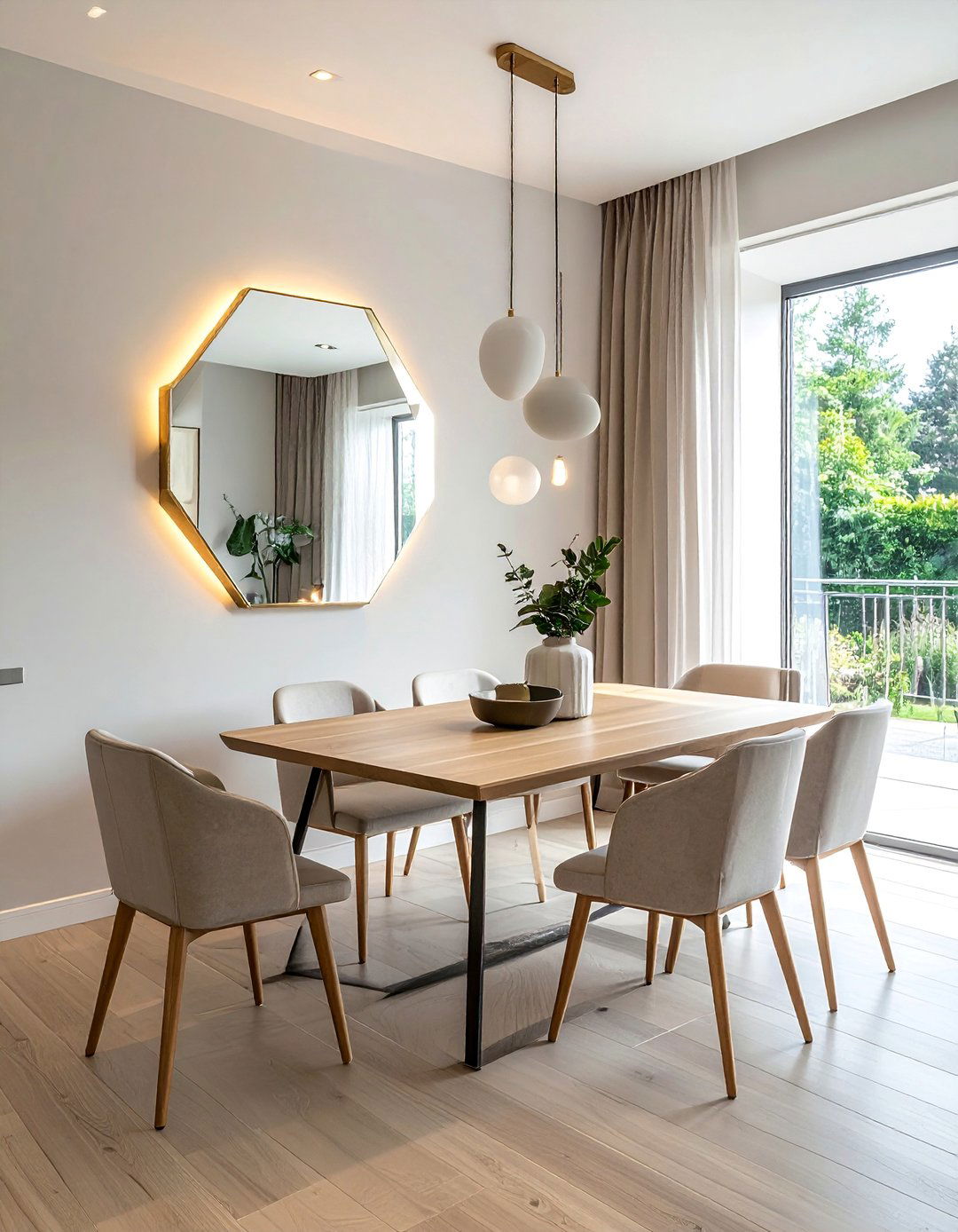 Geometric Shaped Dining Room Mirror - 25 Dining Room Mirror Ideas to Reflect Your Style