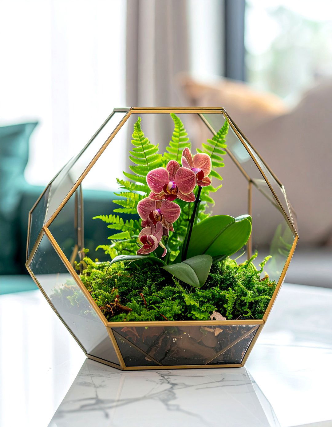 Geometric Wardian Case Terrarium - 40 Terrarium Ideas to Bring Nature Indoors
