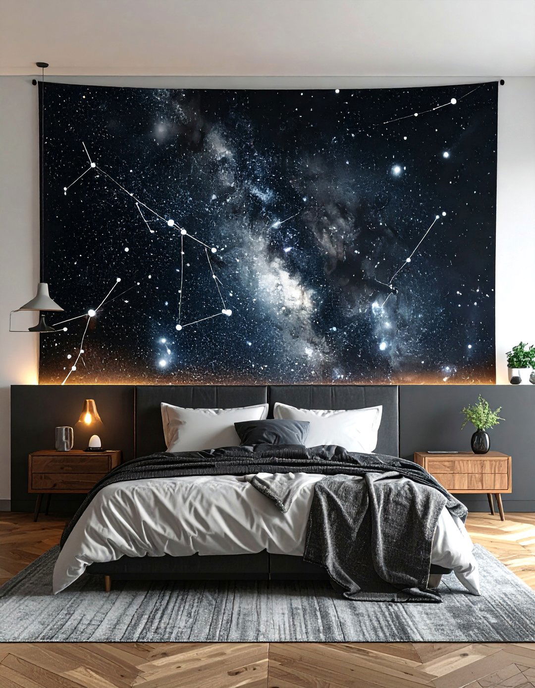 Giant Star Map Wall Tapestry - 20 Space-themed Room Ideas for a Cosmic Bedroom