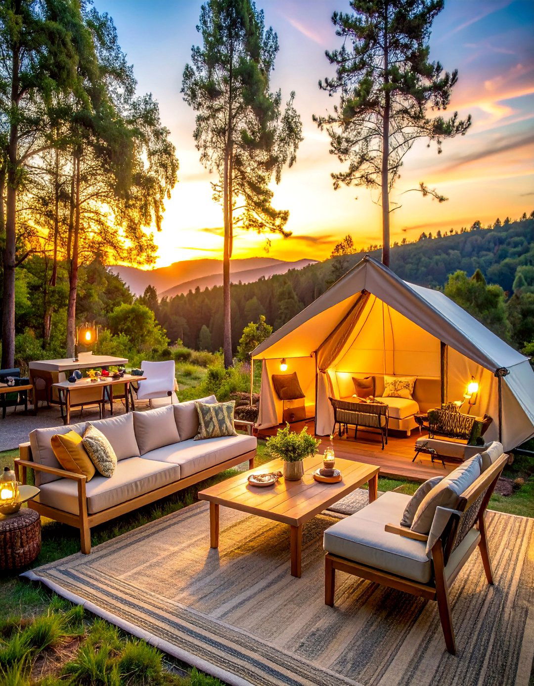 Glamping Luxury Suite - 30 RV Campsite Decorating Ideas for a Cozy Outdoor Retreat