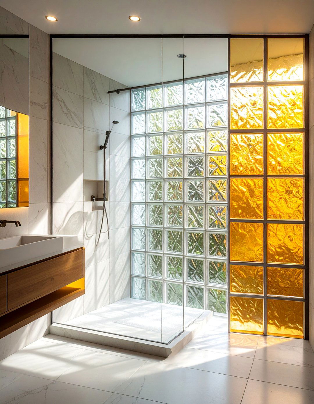 Glass Block Window Walls - 30 Shower Window Ideas to Brighten Up Your Bathroom