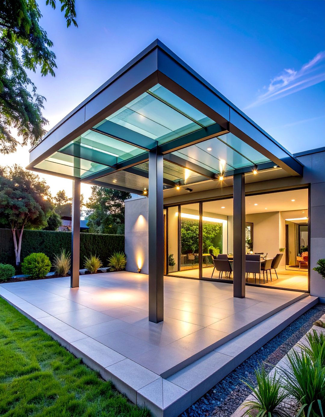 Glass Canopy Entrance Design - 40 Glass Porch Design Ideas to Brighten Your Home