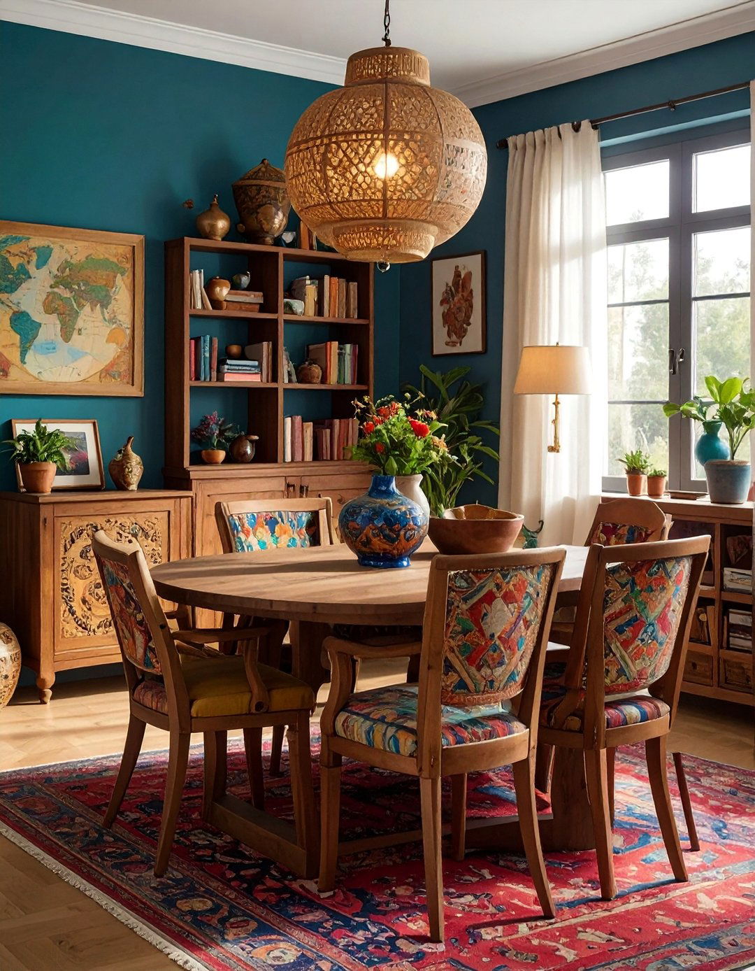 Global Influences with Cultural Artifacts - 40 Luxurious Dining Room Ideas for Elegant Entertaining