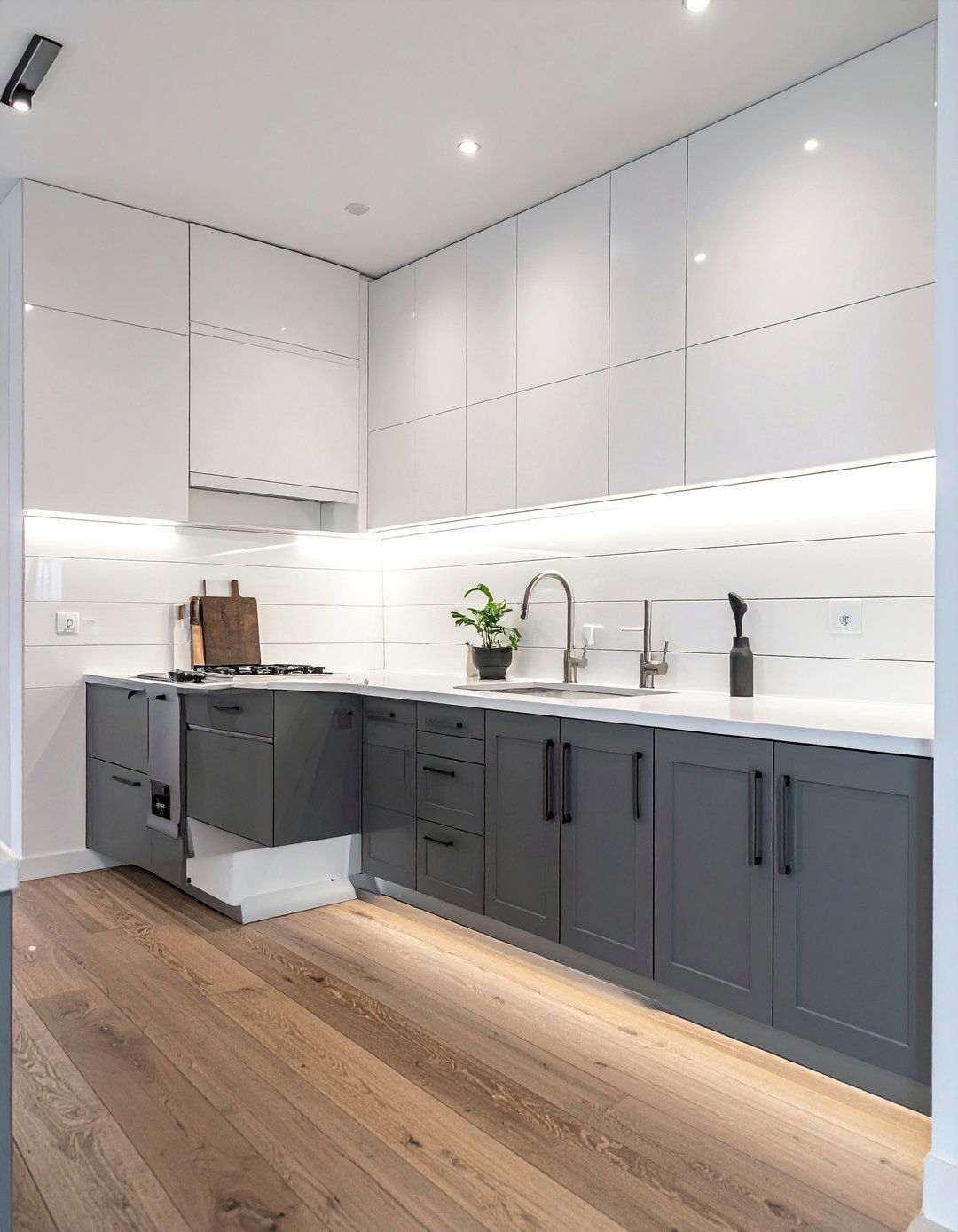 Glossy Finish Shiplap Backsplash - 30 Shiplap Backsplash Ideas for Your Kitchen Makeover