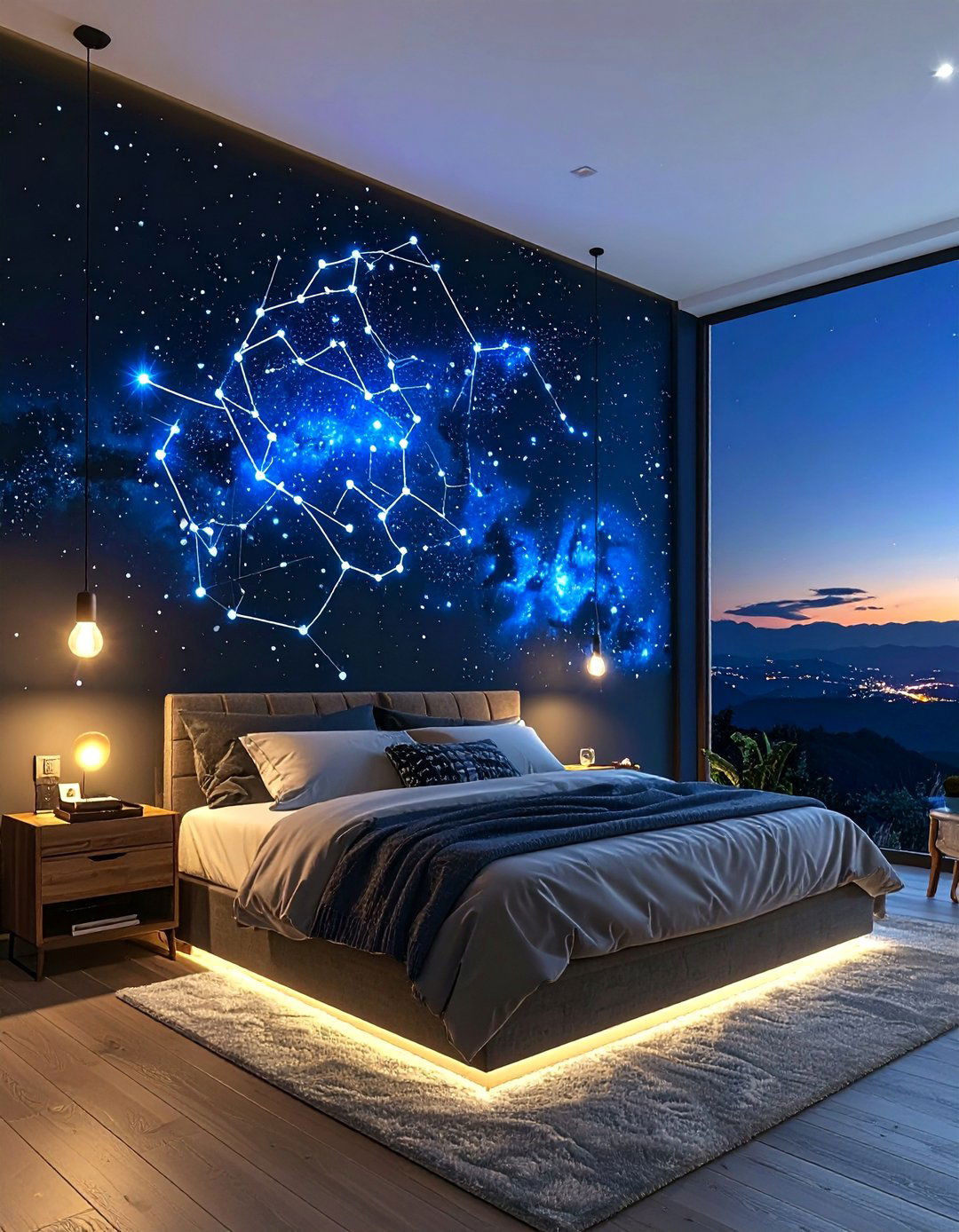 Glow in the Dark Constellation Wall Decals - 20 Galaxy Space-themed Bedroom Ideas for Dreamers