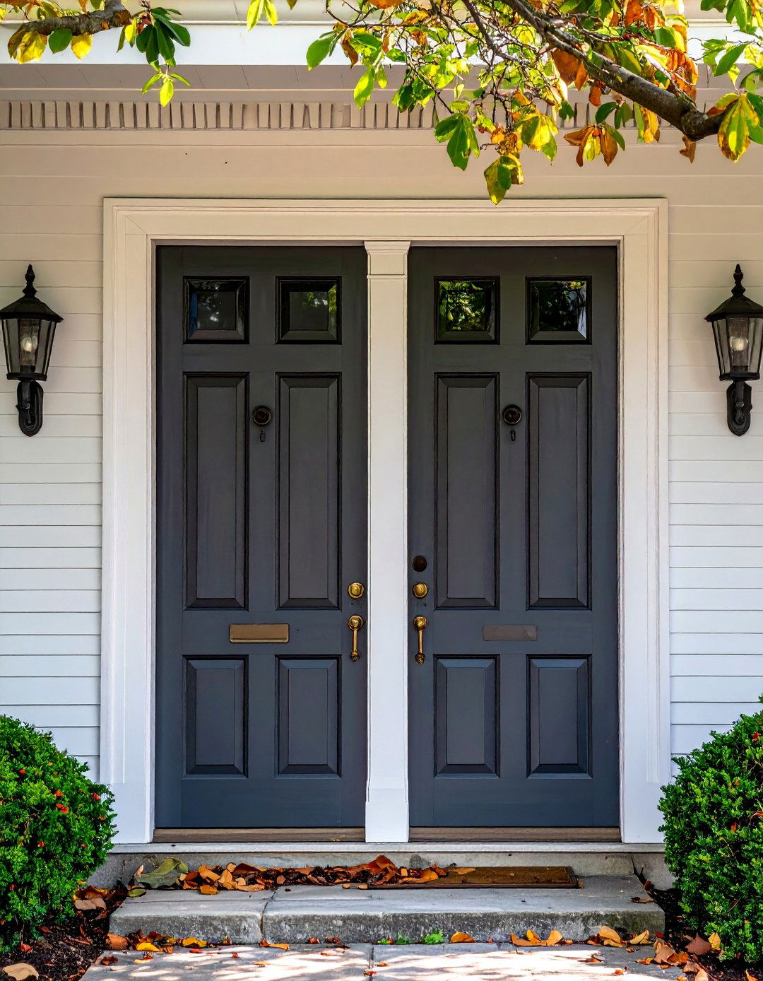 Grandeur with Double Colonial Front Doors - 20 Colonial Front Door Ideas for Timeless Curb Appeal