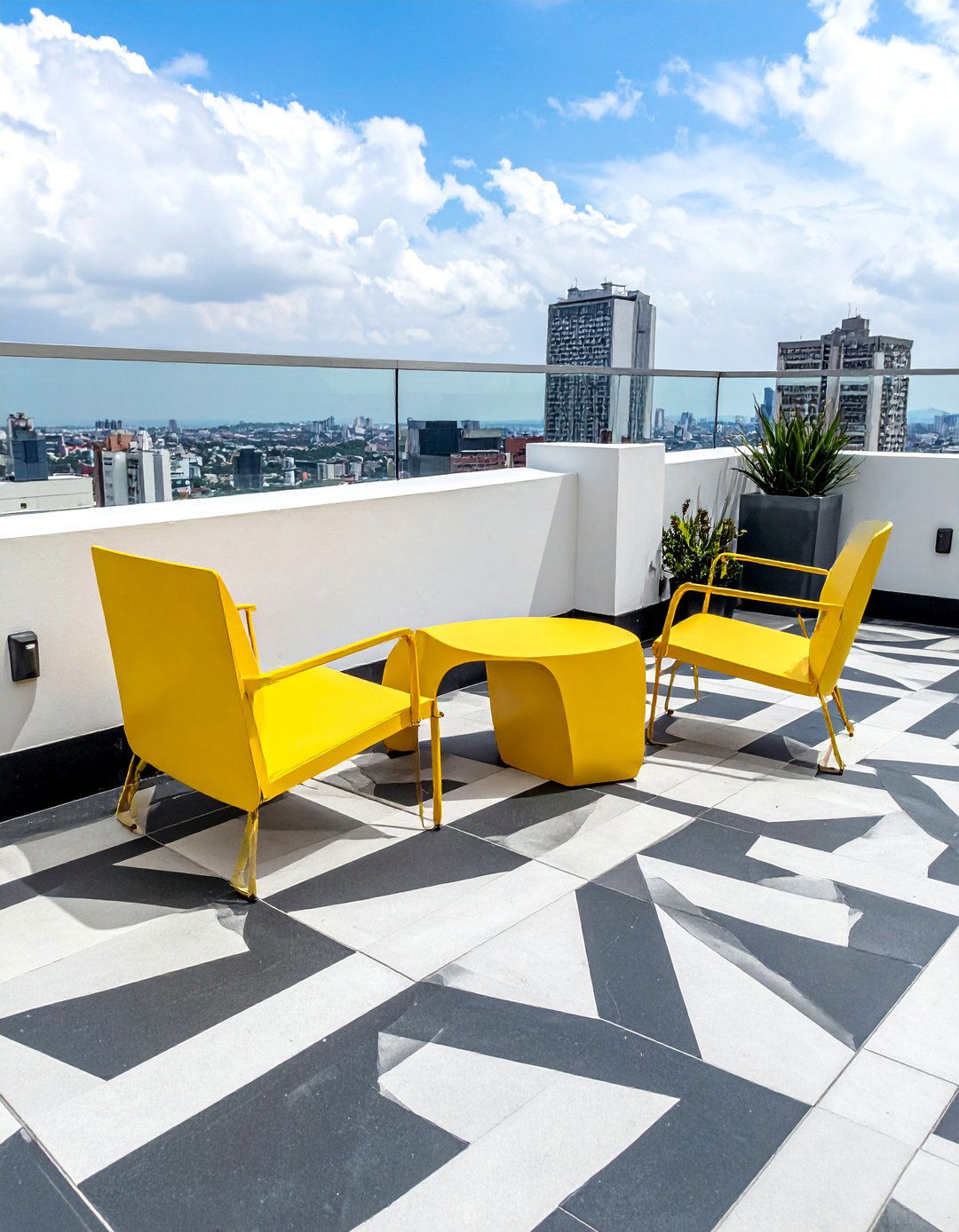 Graphic Print Concrete Patio Tiles - 30 Patio Tile Ideas for a Stylish Outdoor Space