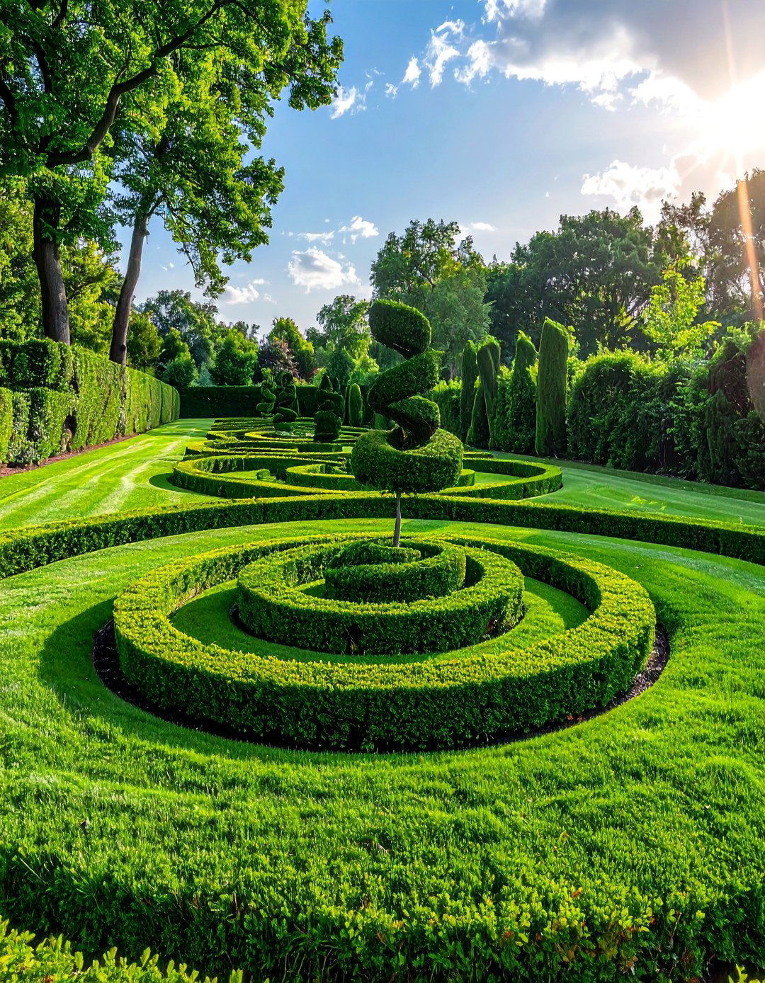 Grass and Topiary Parterre Garden - 25 Parterre Garden Ideas for Elegant Landscaping