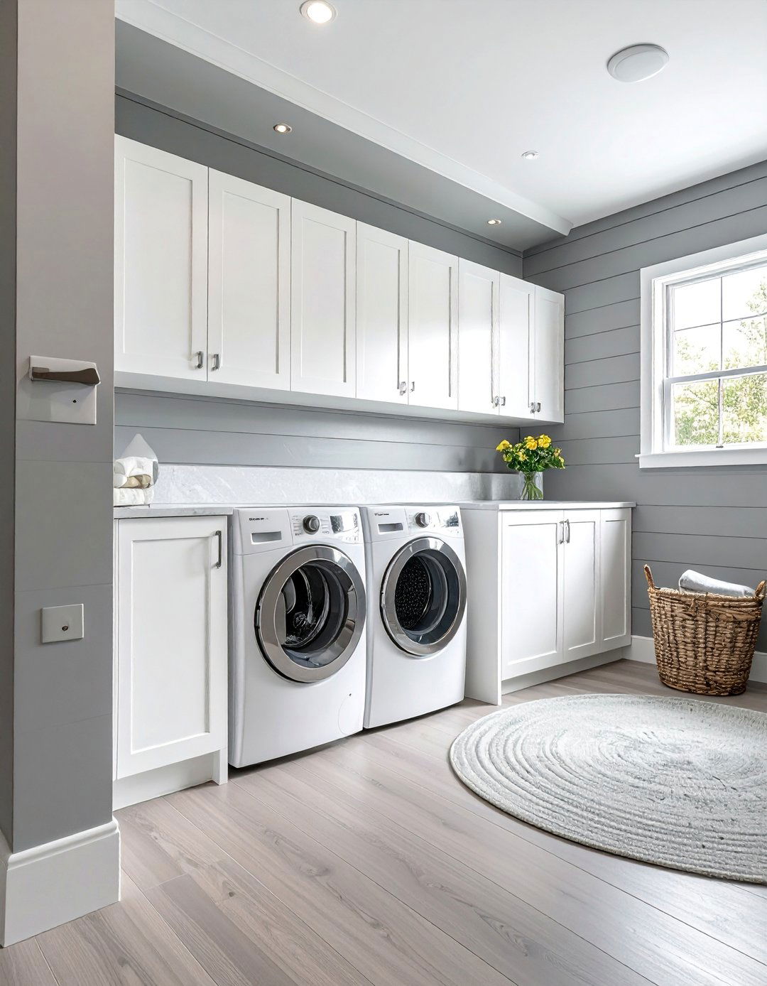 Gray Shiplap Laundry Room for a Modern Look - 20 Shiplap Laundry Room Ideas for a Cozy Feel
