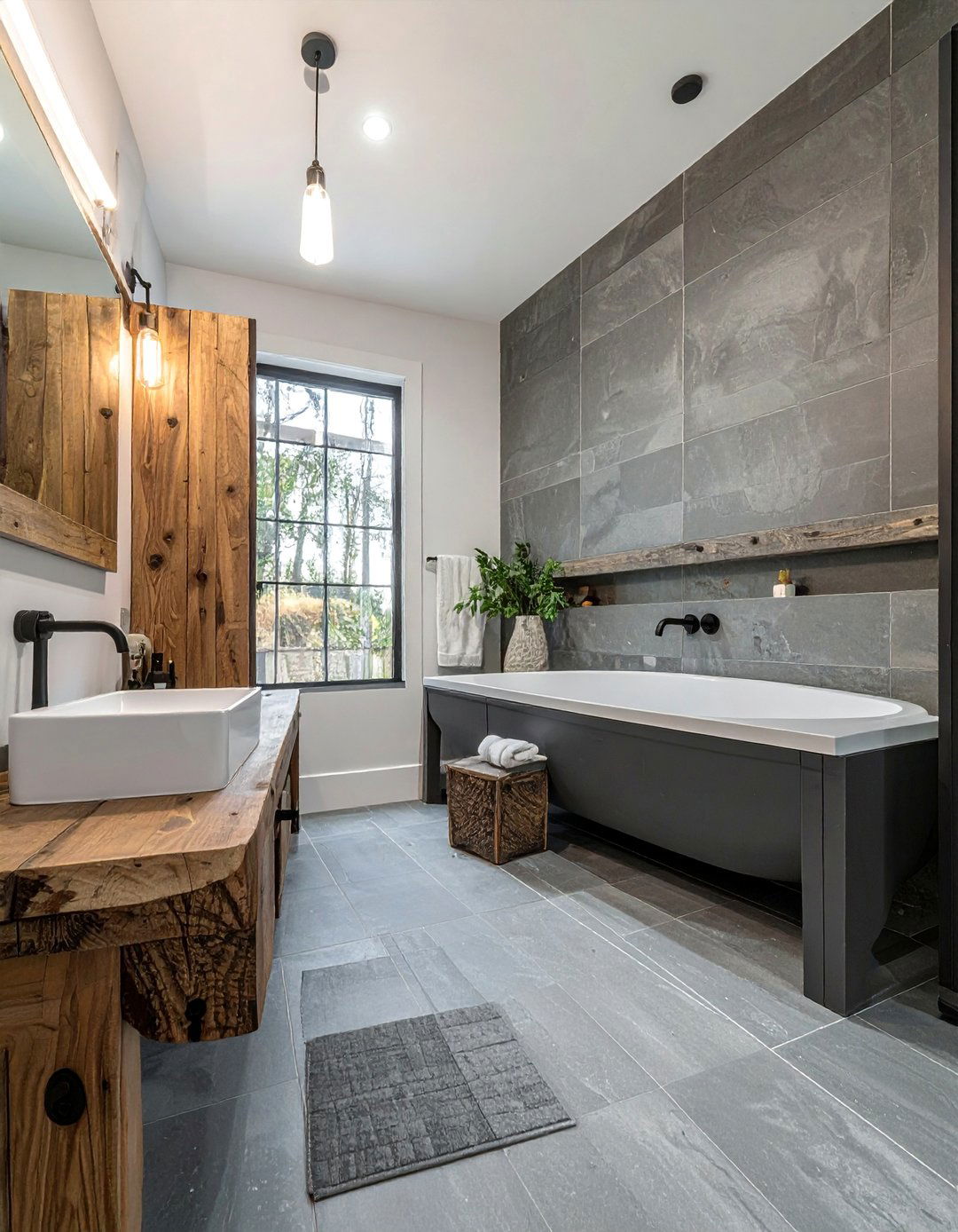 Gray Slate Tile Bathroom Floor - 25 Gray Floor Bathroom Ideas for a Modern and Sleek Look