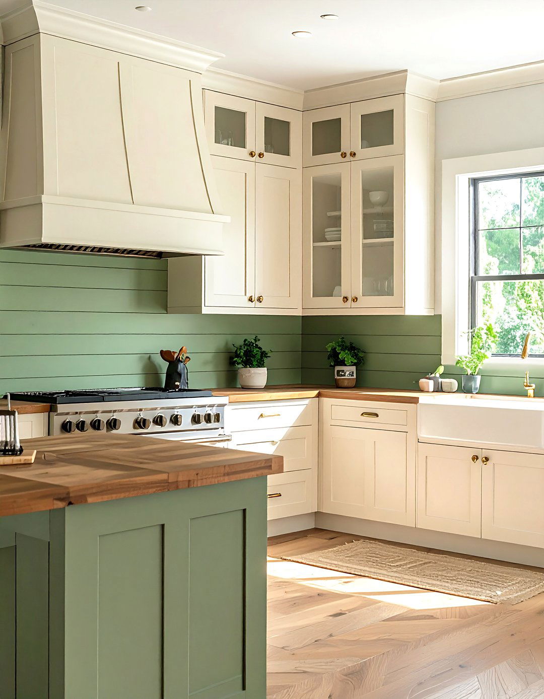 Green Shiplap Backsplash for an Earthy Tone - 30 Shiplap Backsplash Ideas for Your Kitchen Makeover