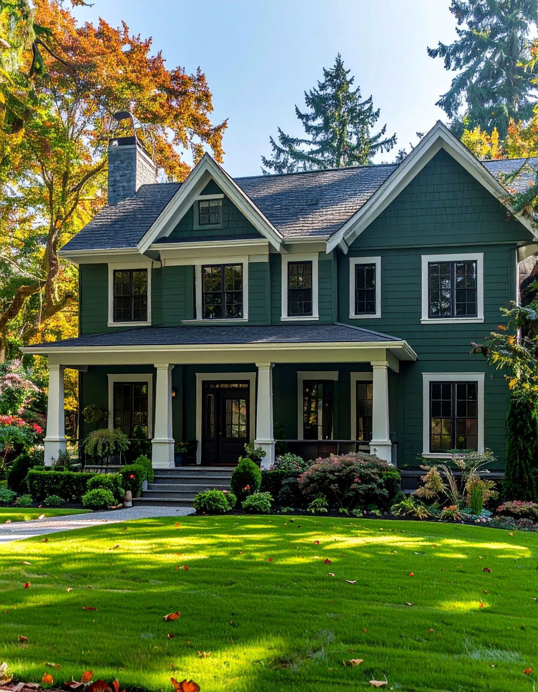 Green Smoke for an Ethereal Look - 40 Dark Green Exterior Paint Color Schemes for Bold Homes