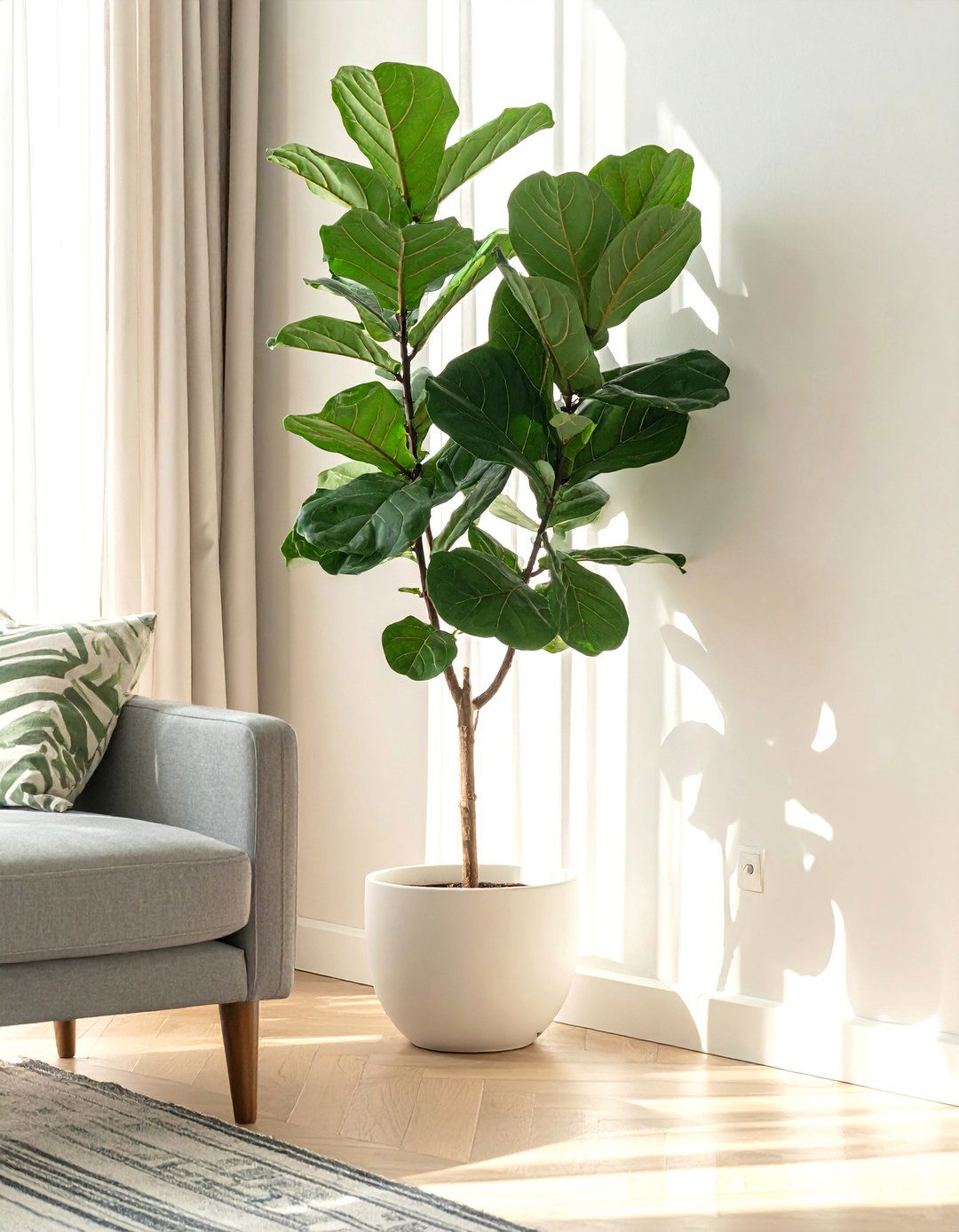 Greenery and Indoor Plants for Life - 40 Transitional Living Room Ideas for Modern Homes