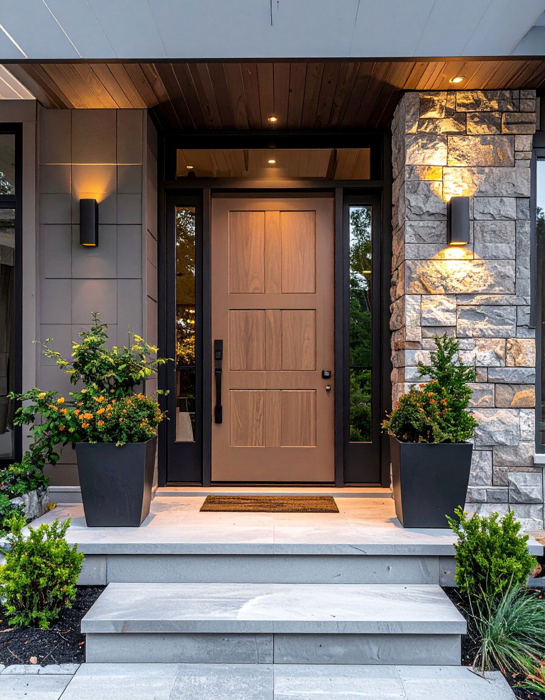 Greige Front Door for a Warm Welcome - 25 Grey Front Door Ideas for a Stylish Entrance