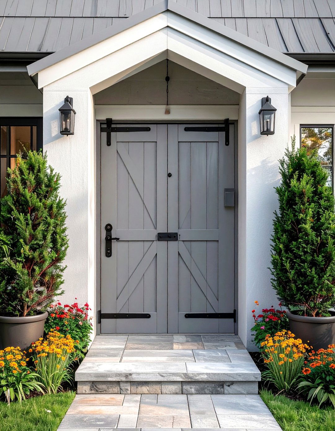 Grey Dutch Door for Farmhouse Charm - 25 Grey Front Door Ideas for a Stylish Entrance