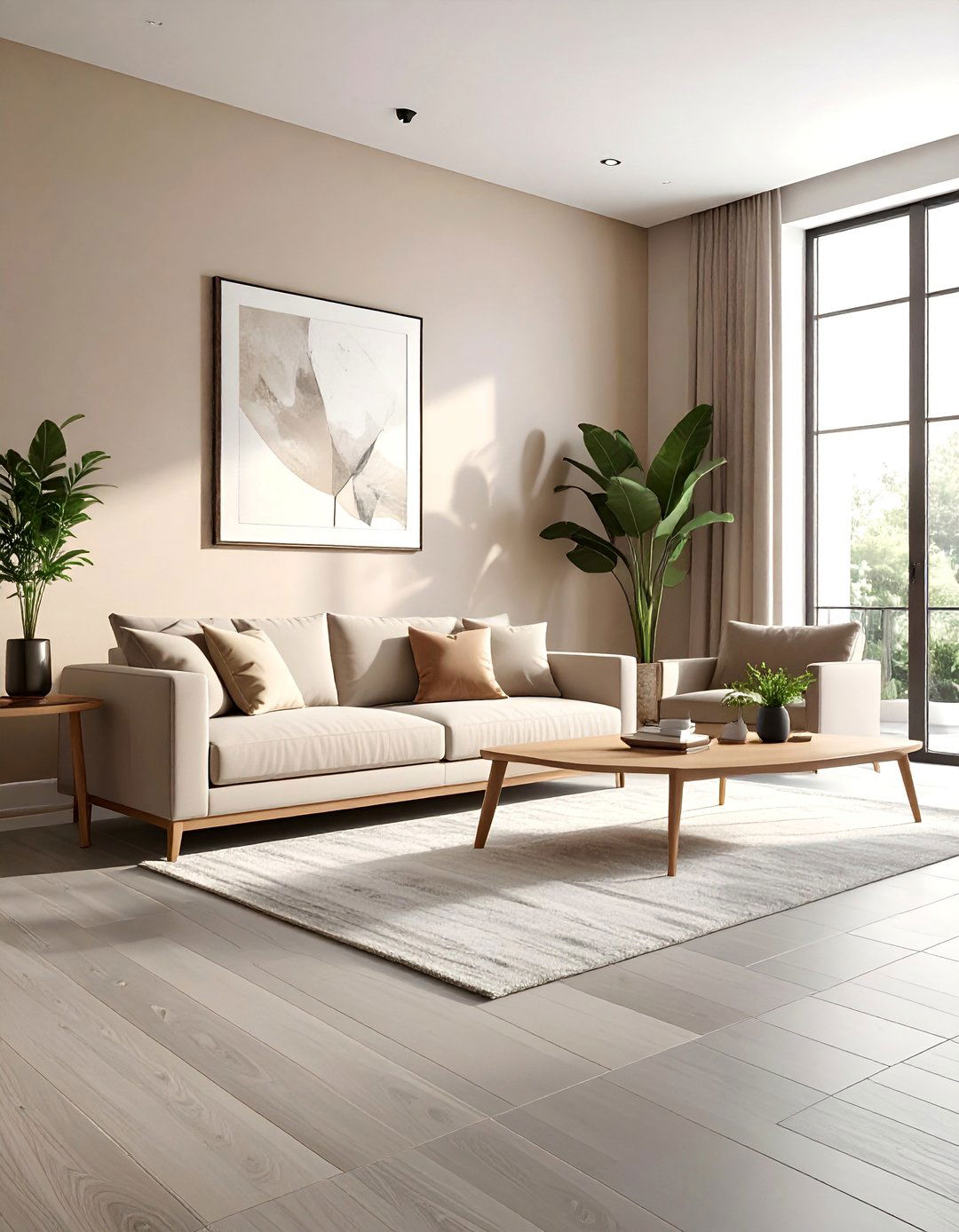 Grey Flooring with Neutral Wall Colors - 25 Grey Flooring Living Room Ideas for Modern Homes