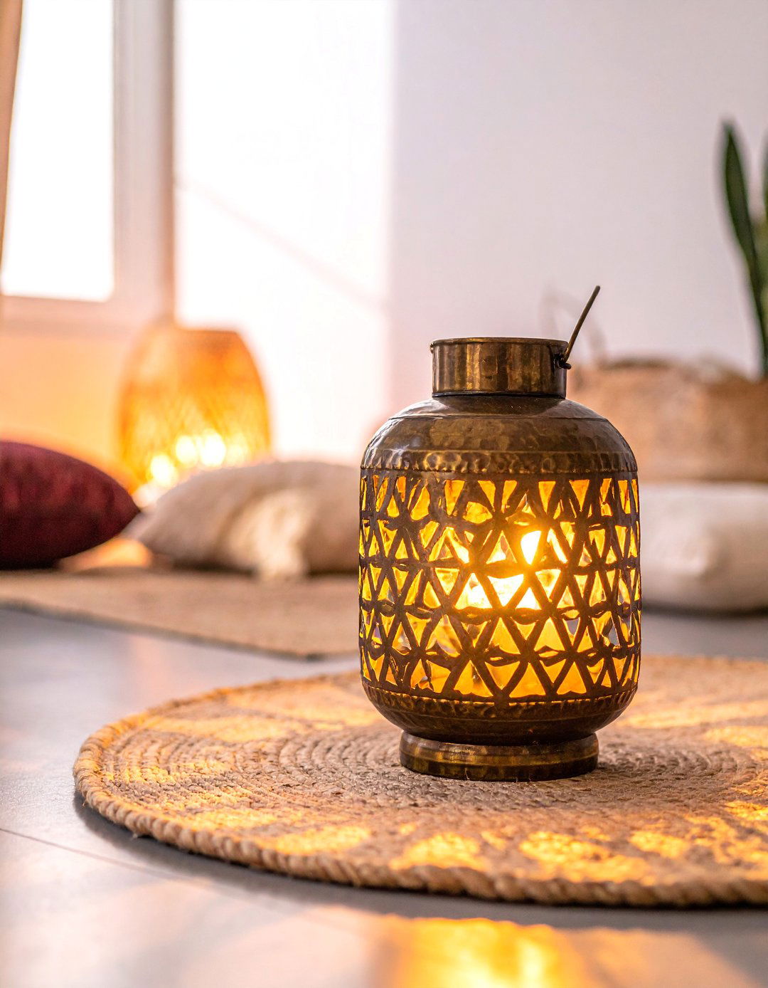 Hammered Metal Lanterns and Sconces - 20 Bohemian Desert Decor Ideas for a Warm and Inviting Home