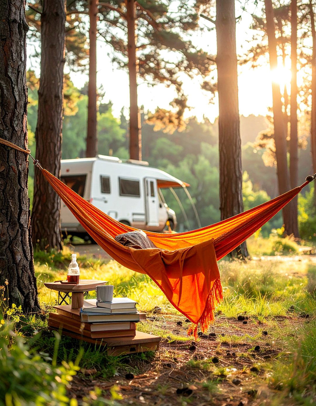Hammock Retreat Zone - 30 RV Campsite Decorating Ideas for a Cozy Outdoor Retreat