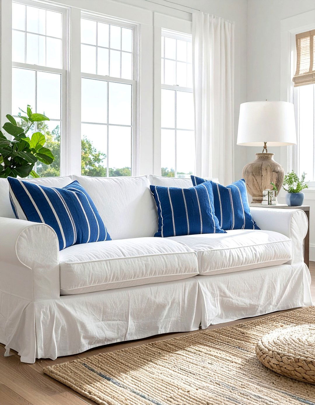 Hamptons Style Comfortable and Oversized Sofas - 25 Hamptons Style House Interior Ideas for Elegance