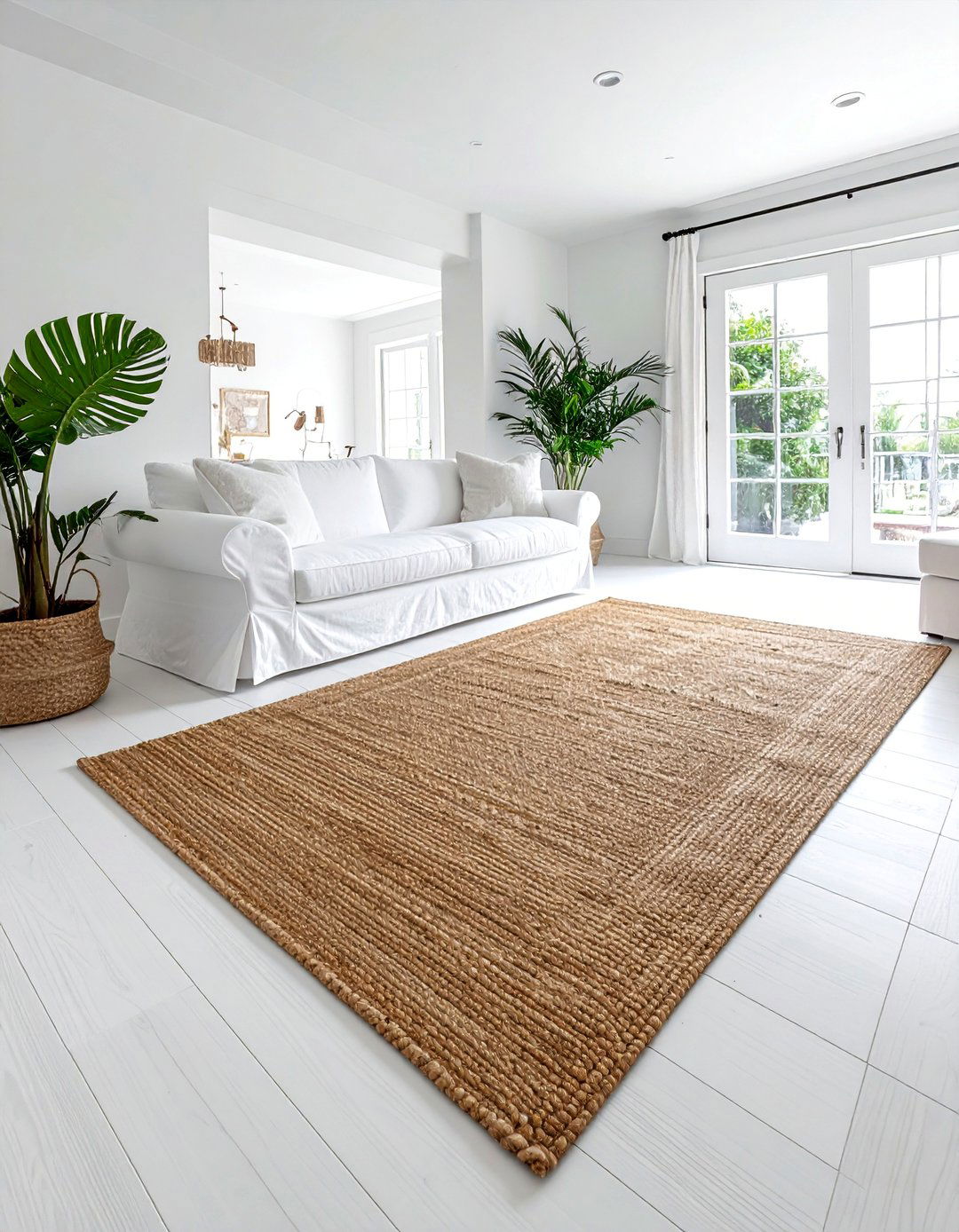 Hamptons Style Natural Fiber Rugs - 25 Hamptons Style House Interior Ideas for Elegance