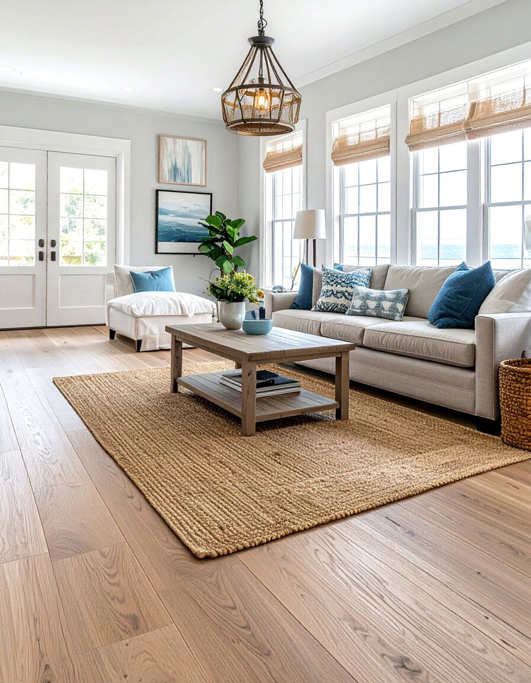 Hamptons Style Natural Material Flooring - 25 Hamptons Style House Interior Ideas for Elegance