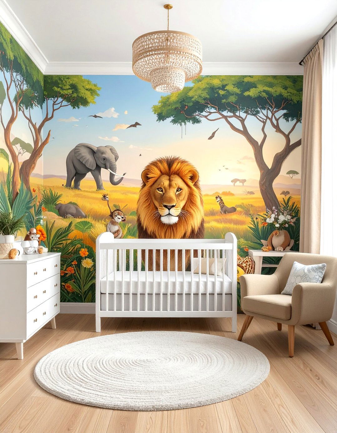 Hand Painted Jungle Mural - 25 Safari Nursery Decor Ideas for a Wild Theme