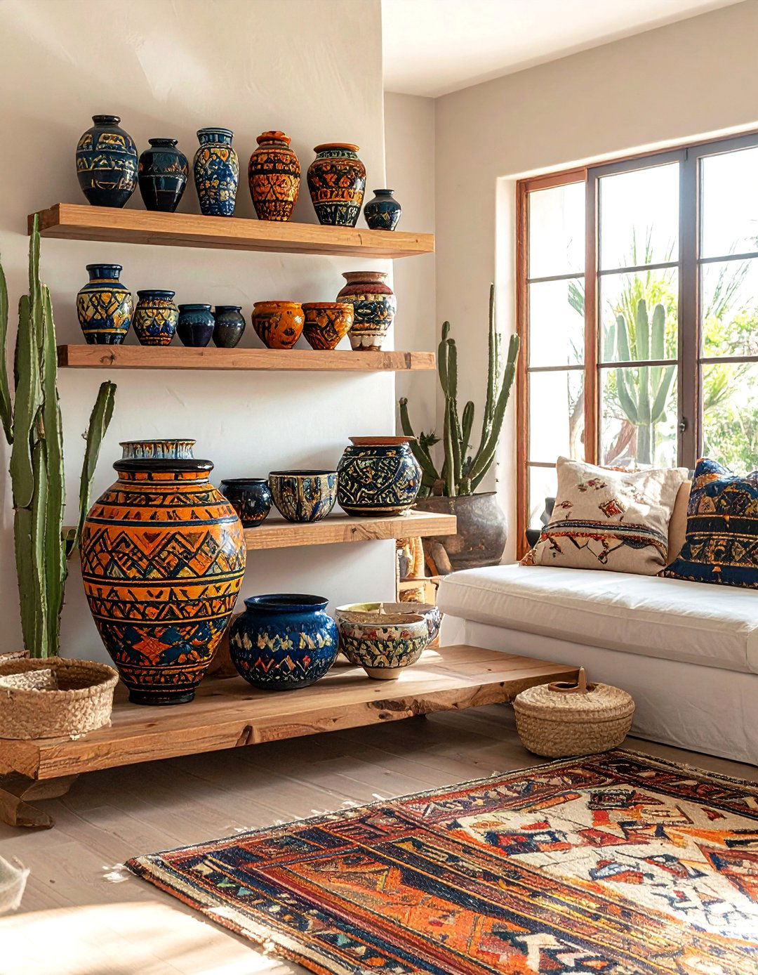 Hand Painted Pottery Southwestern Living Room - 25 Southwestern Living Room Ideas for a Cozy Retreat