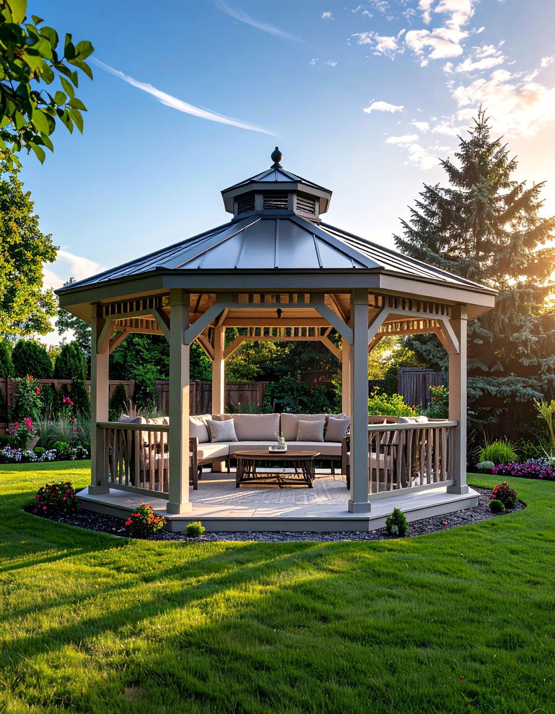 Hardtop Gazebo Installation - 20 Garden Shade Ideas for a Cool and Comfortable Outdoor Space