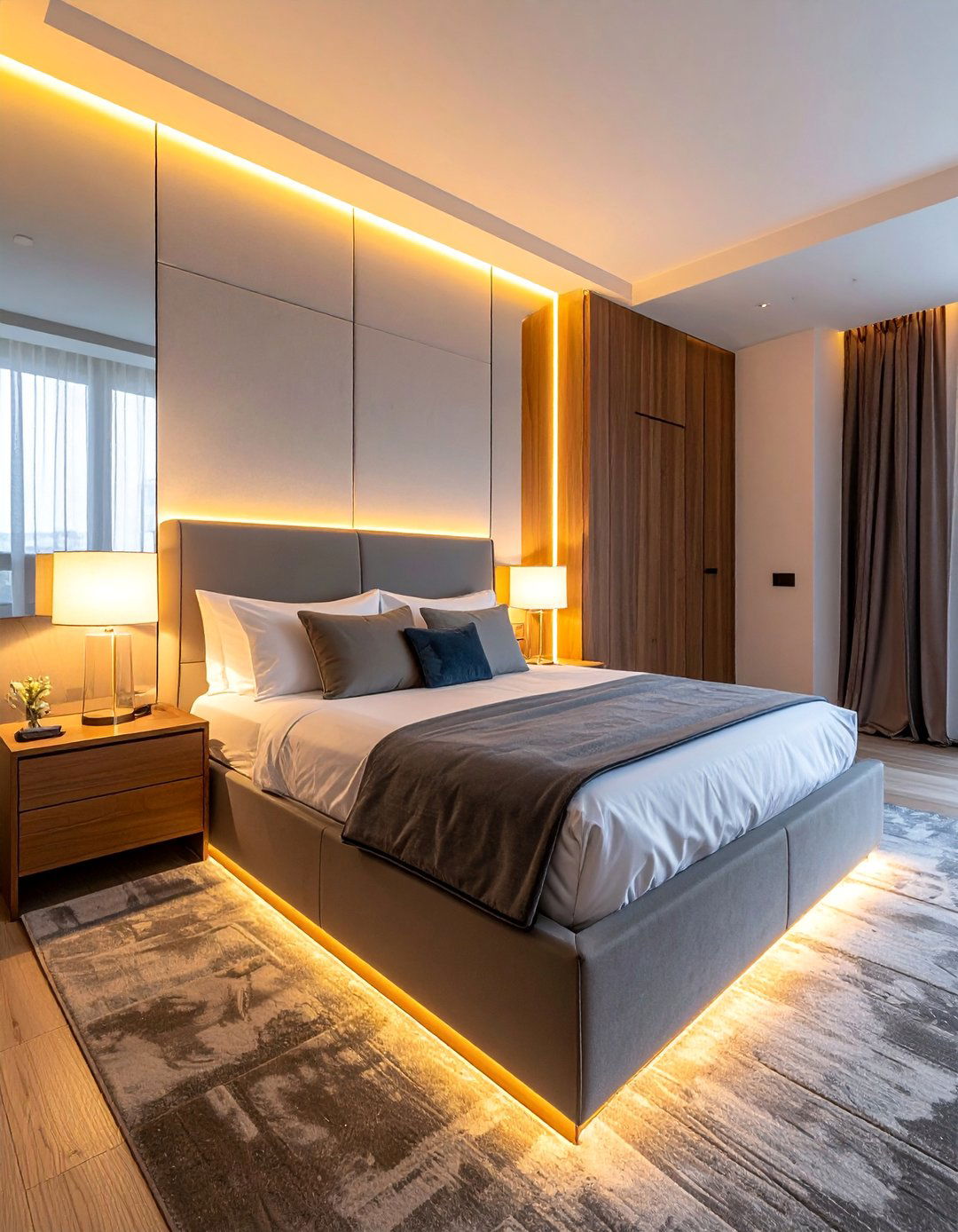 Headboard Uplighting Design - 15 Bright Small Bedroom Lighting Ideas for Ambiance