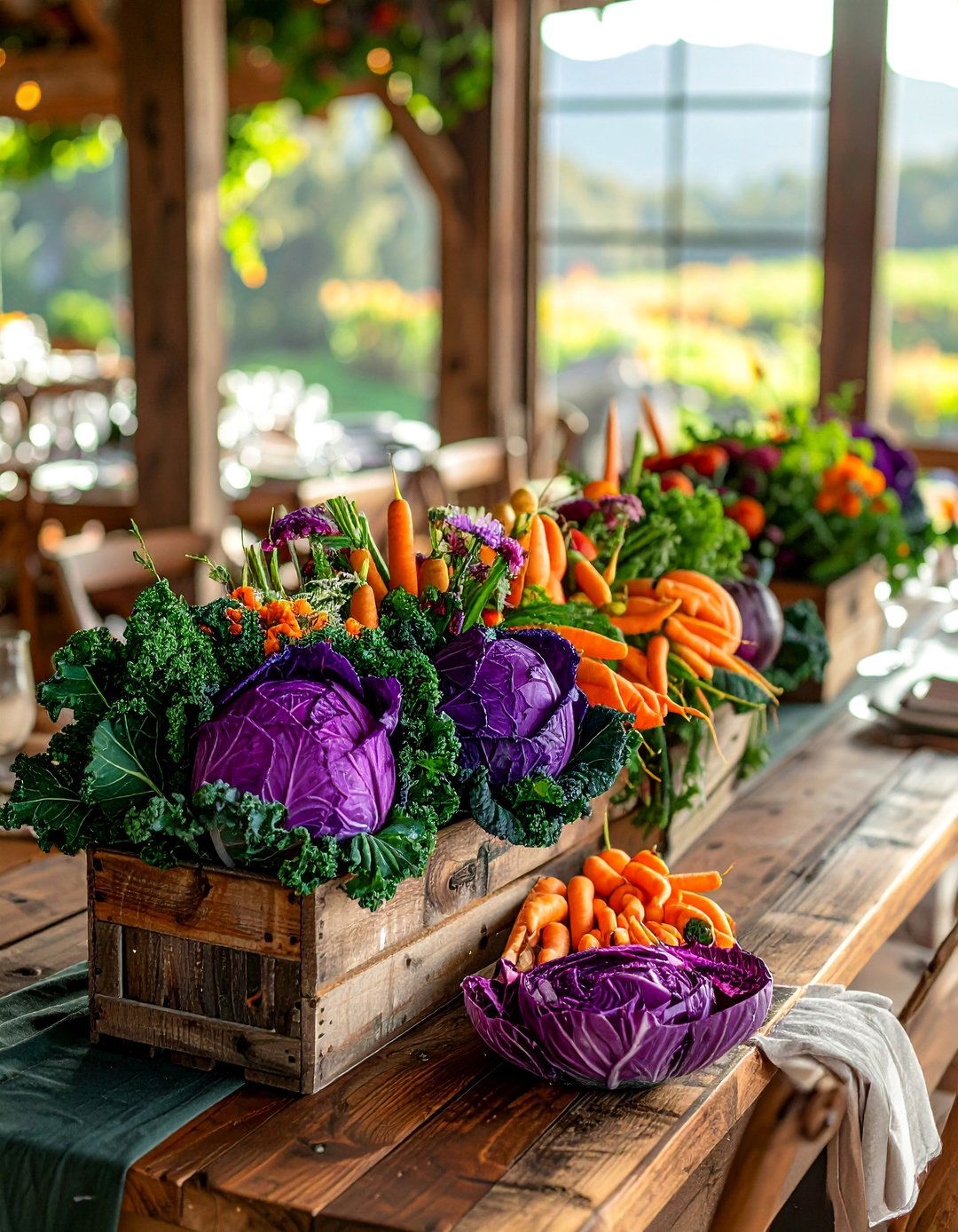 Heirloom Vegetable Displays - 30 Wedding Table Decoration Ideas for a Dreamy Setup