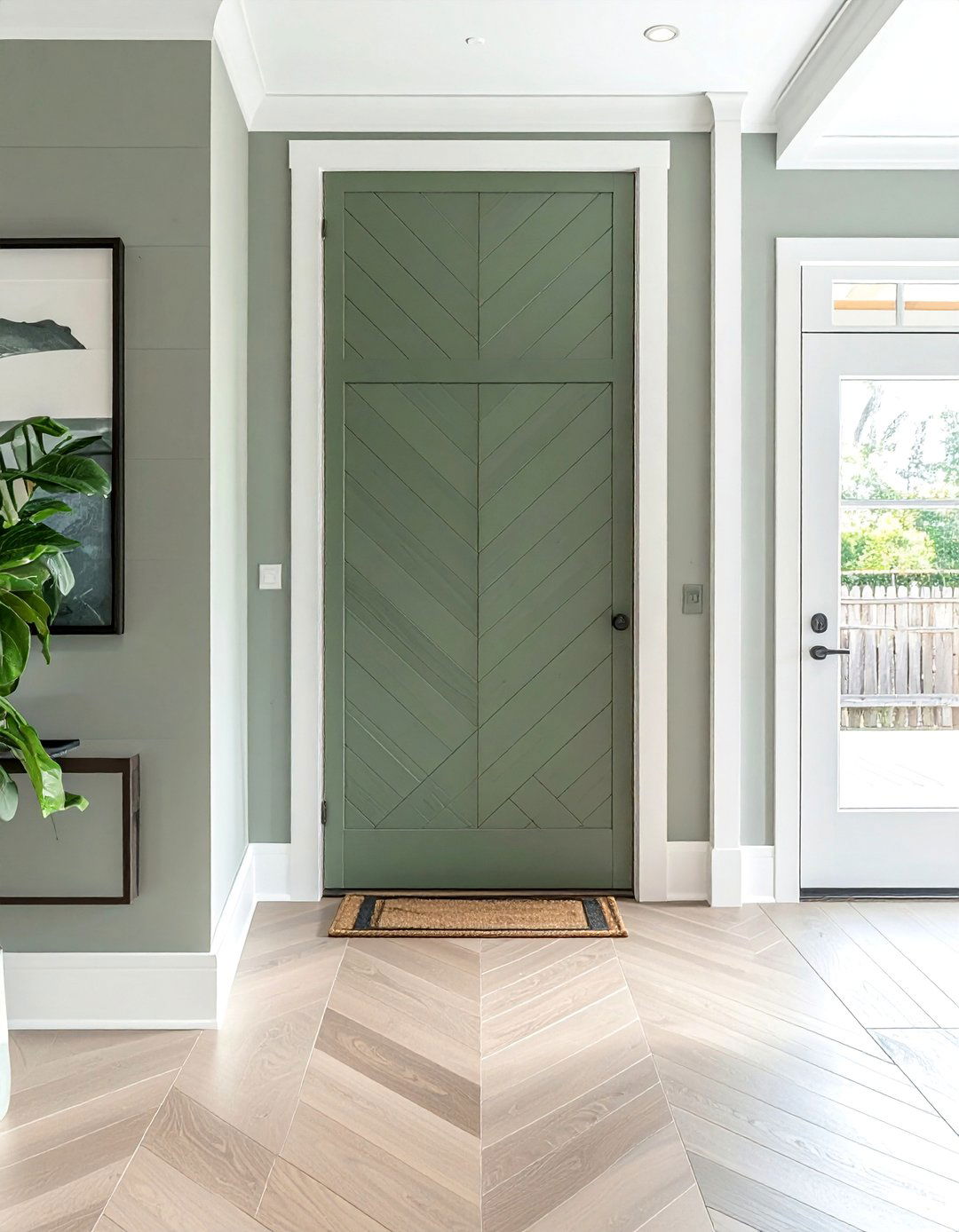 Herringbone Pattern Shiplap Wall Entryway - 25 Shiplap Wall Entryway Ideas to Welcome Guests