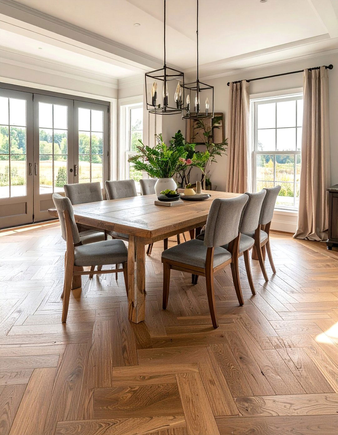 Herringbone Pattern Wood Flooring - 40 Farmhouse Flooring Ideas to Enhance Your Home's Charm