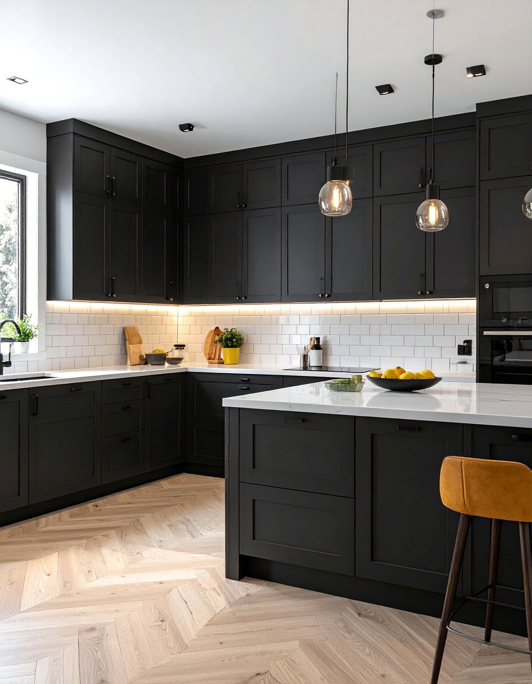 High Contrast Color Palette - 40 Kitchen Decor Ideas to Refresh Your Cooking Space