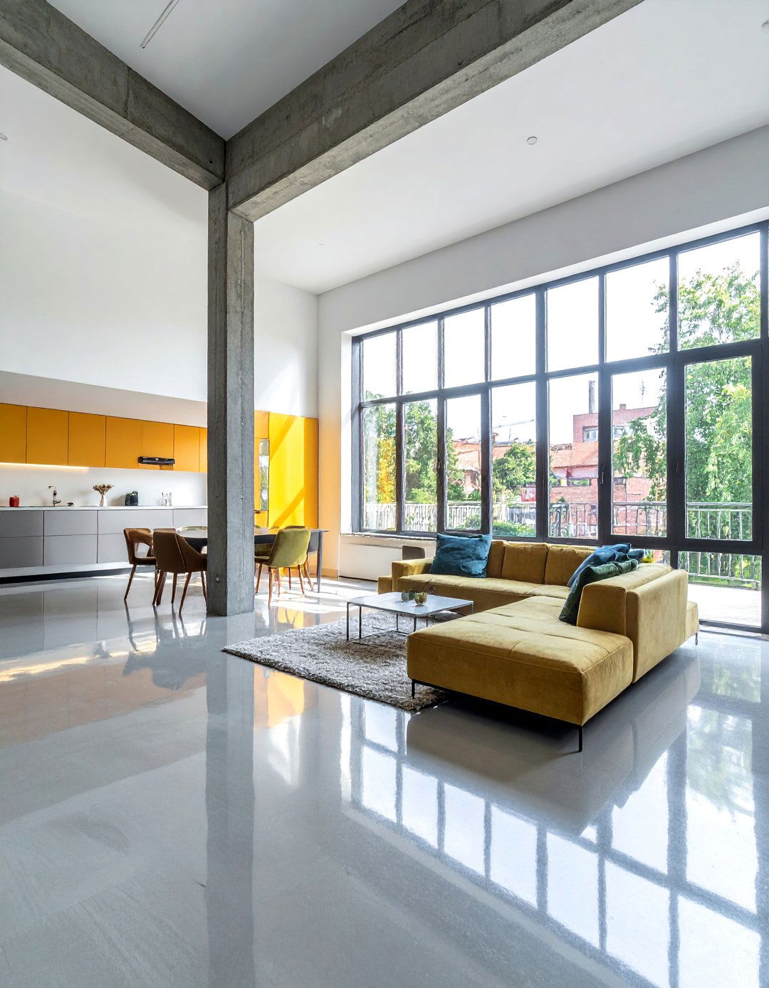 High Gloss Finish Stained Concrete Floors - 25 Stained Concrete Floors for Modern Interiors