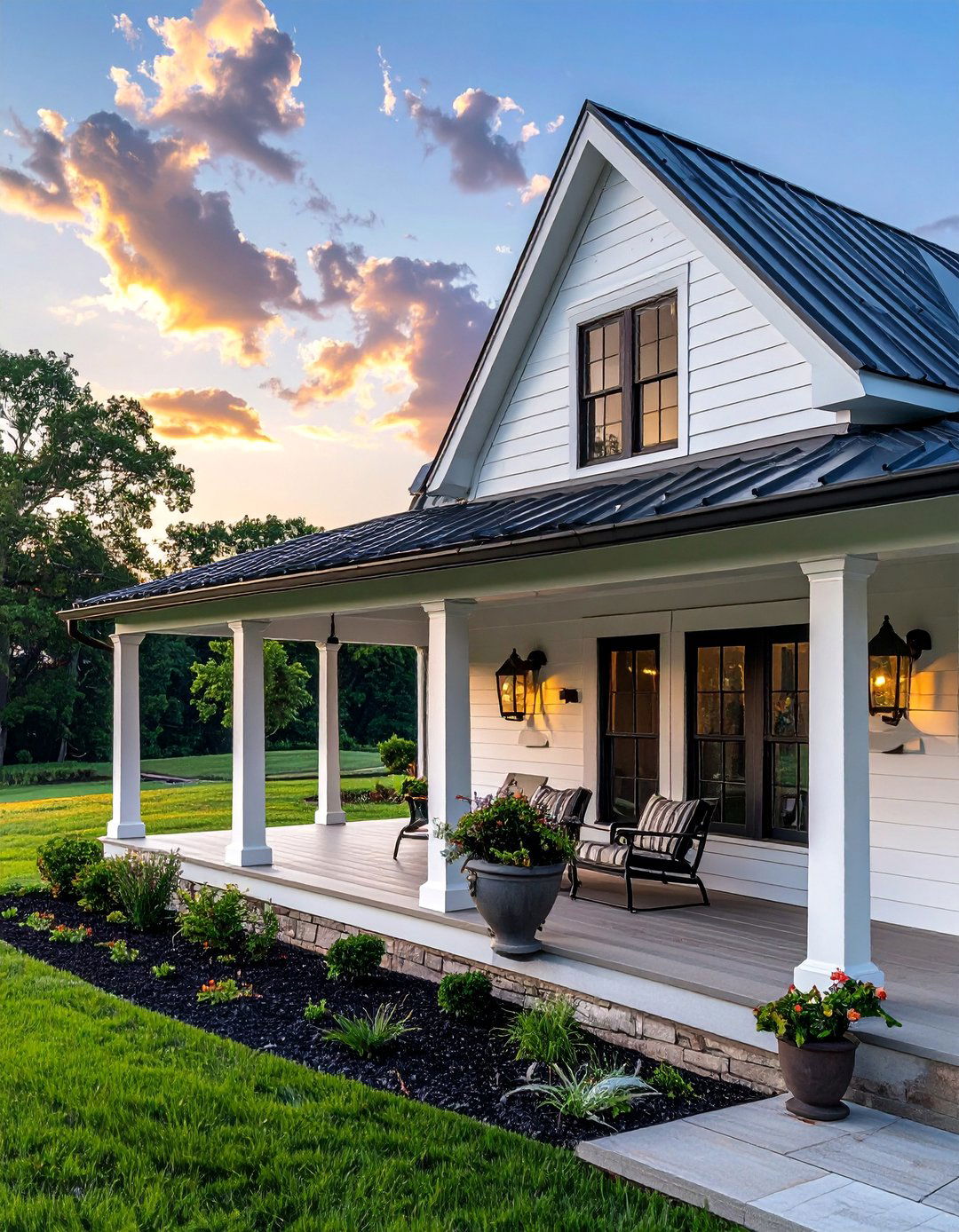 Hip Roof Metal Porch Design - 30 Metal Roof Porch Design Ideas for Durability